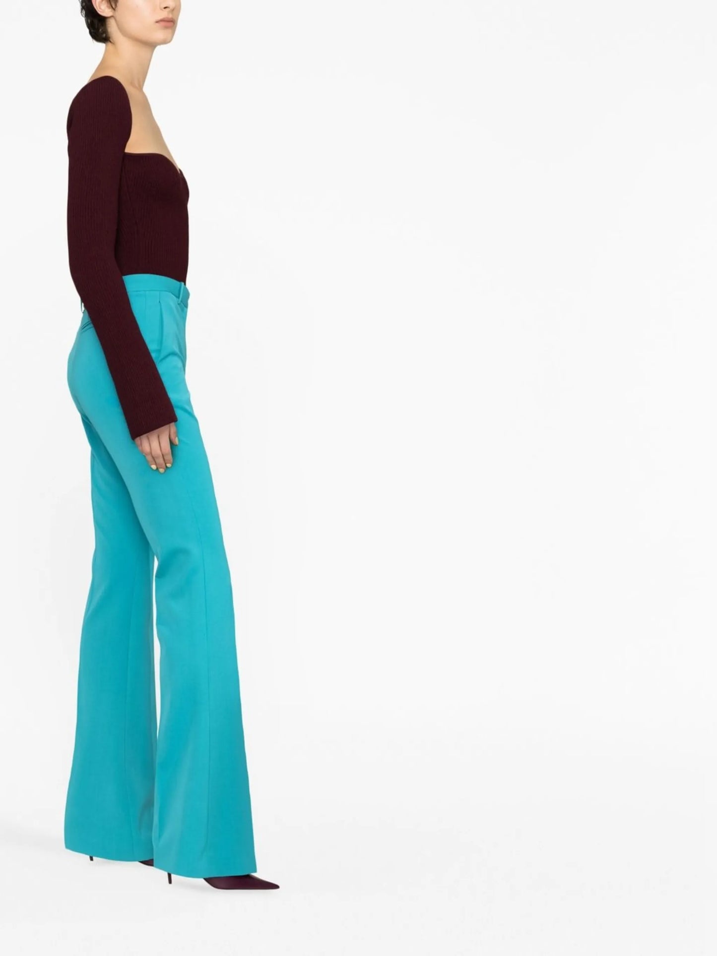 flared wool trousers