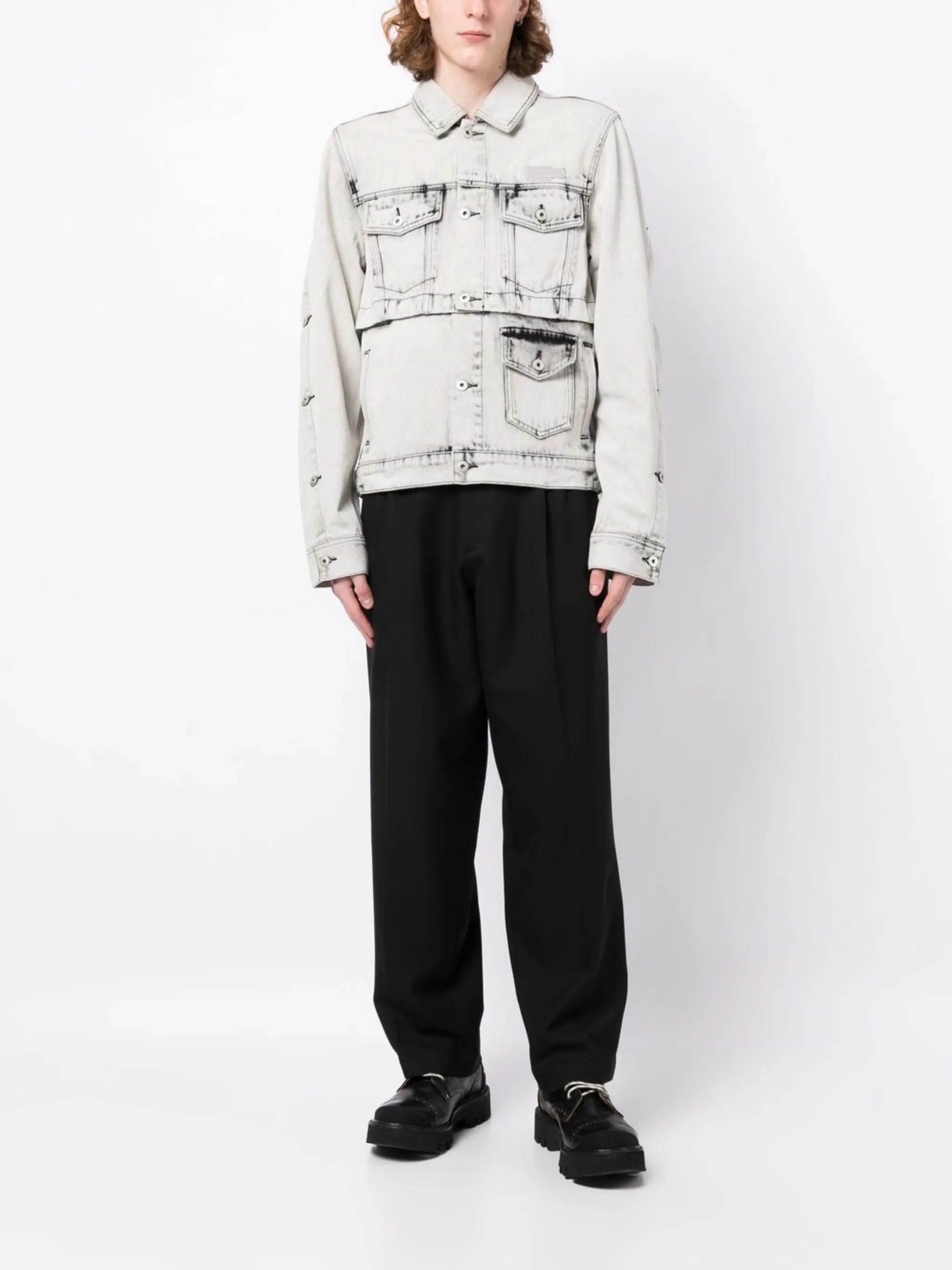 multiple-pocket detail denim jacket