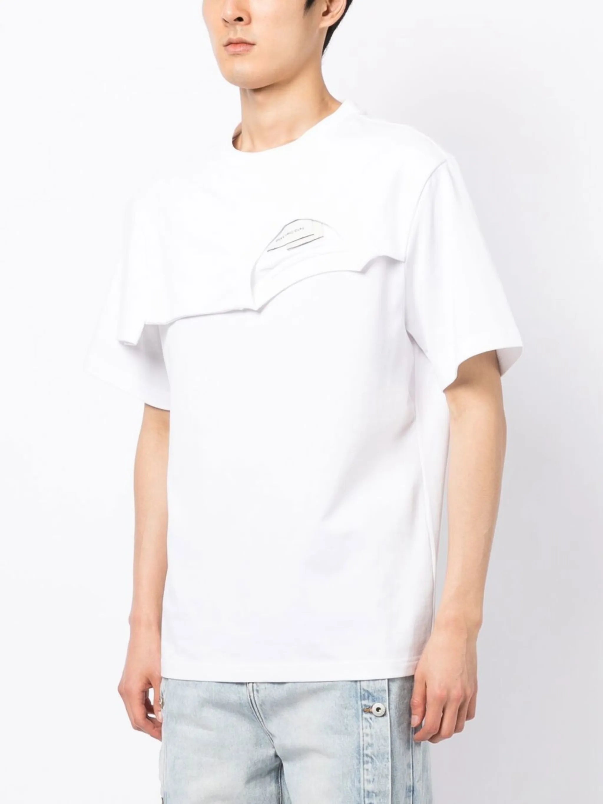 double-collar detail T-shirt