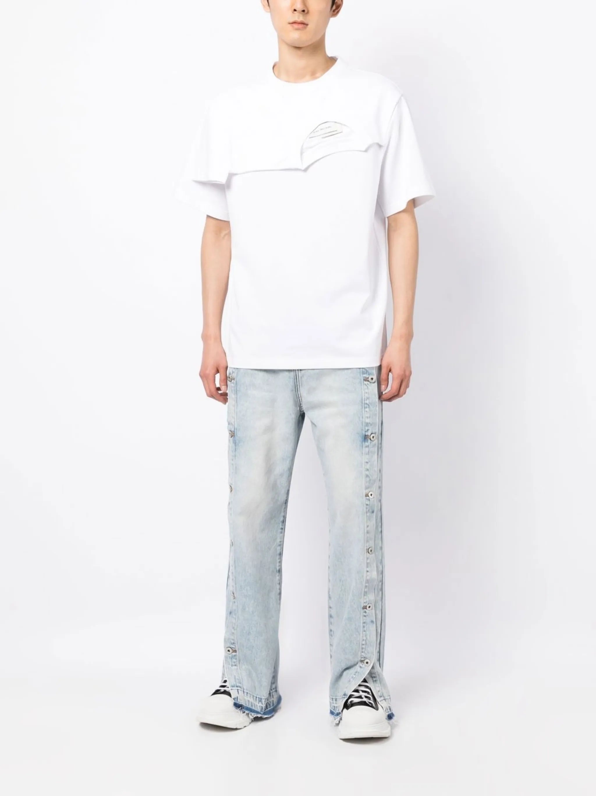 double-collar detail T-shirt