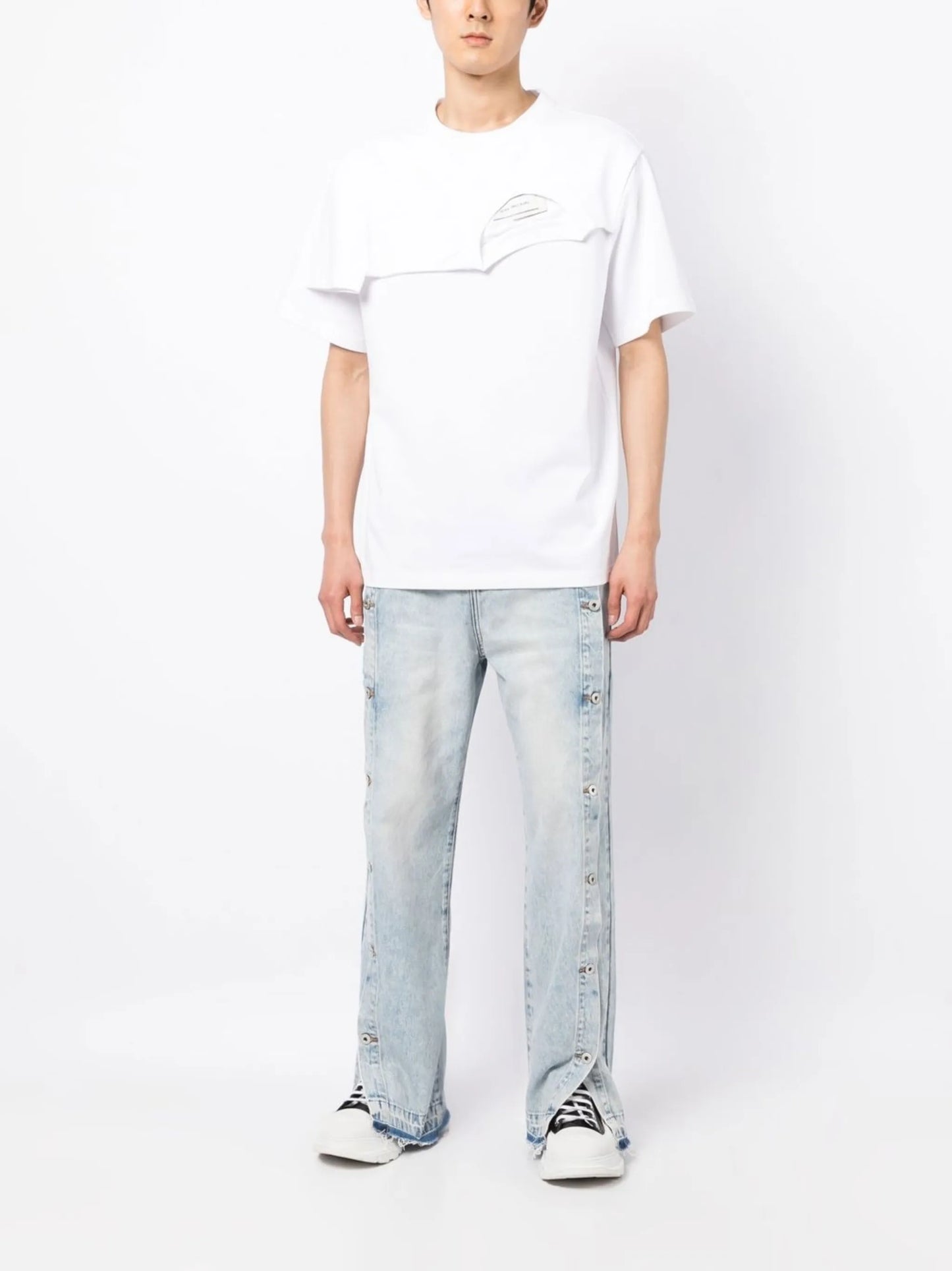 double-collar detail T-shirt