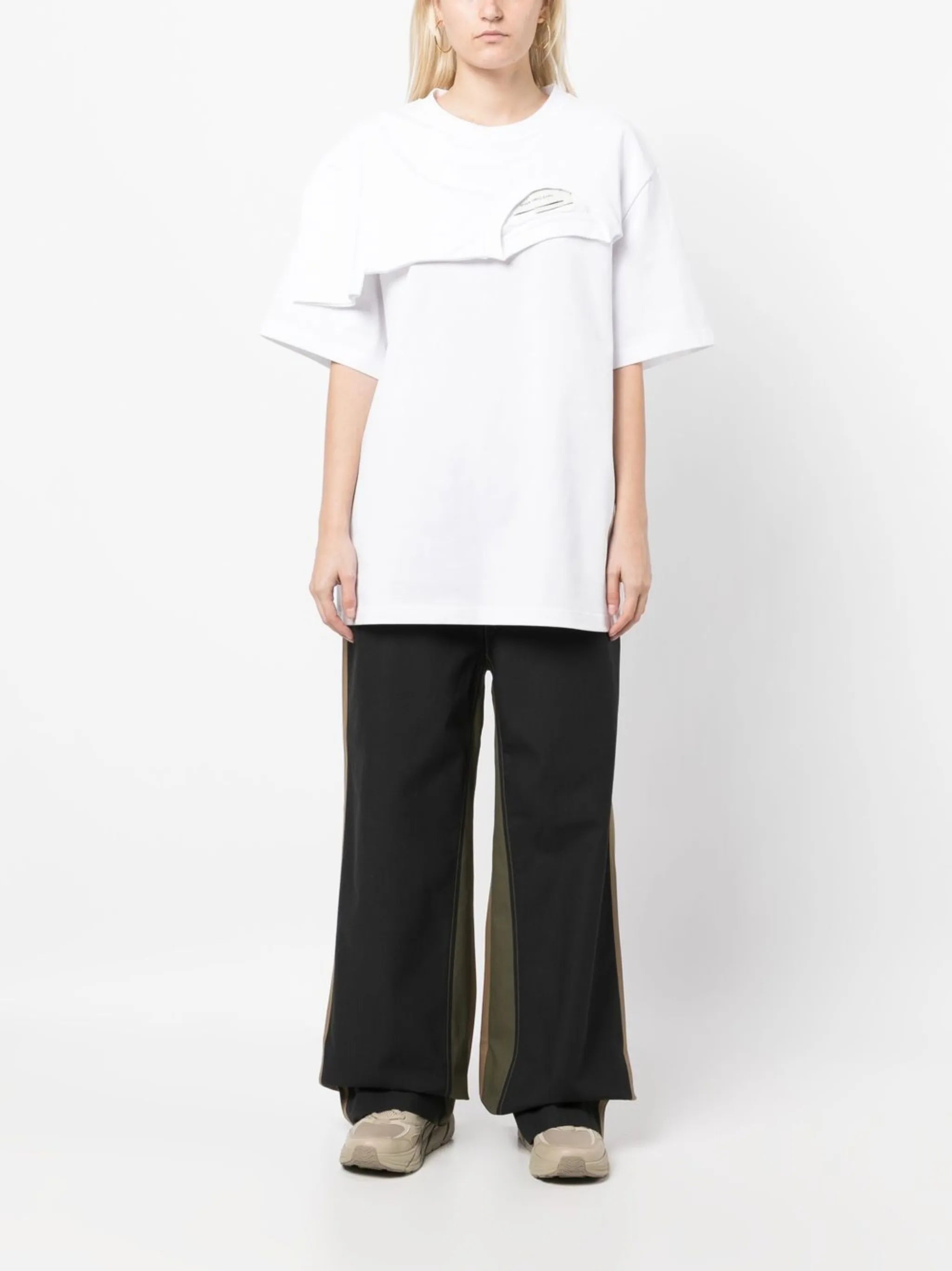 double-collar detail T-shirt
