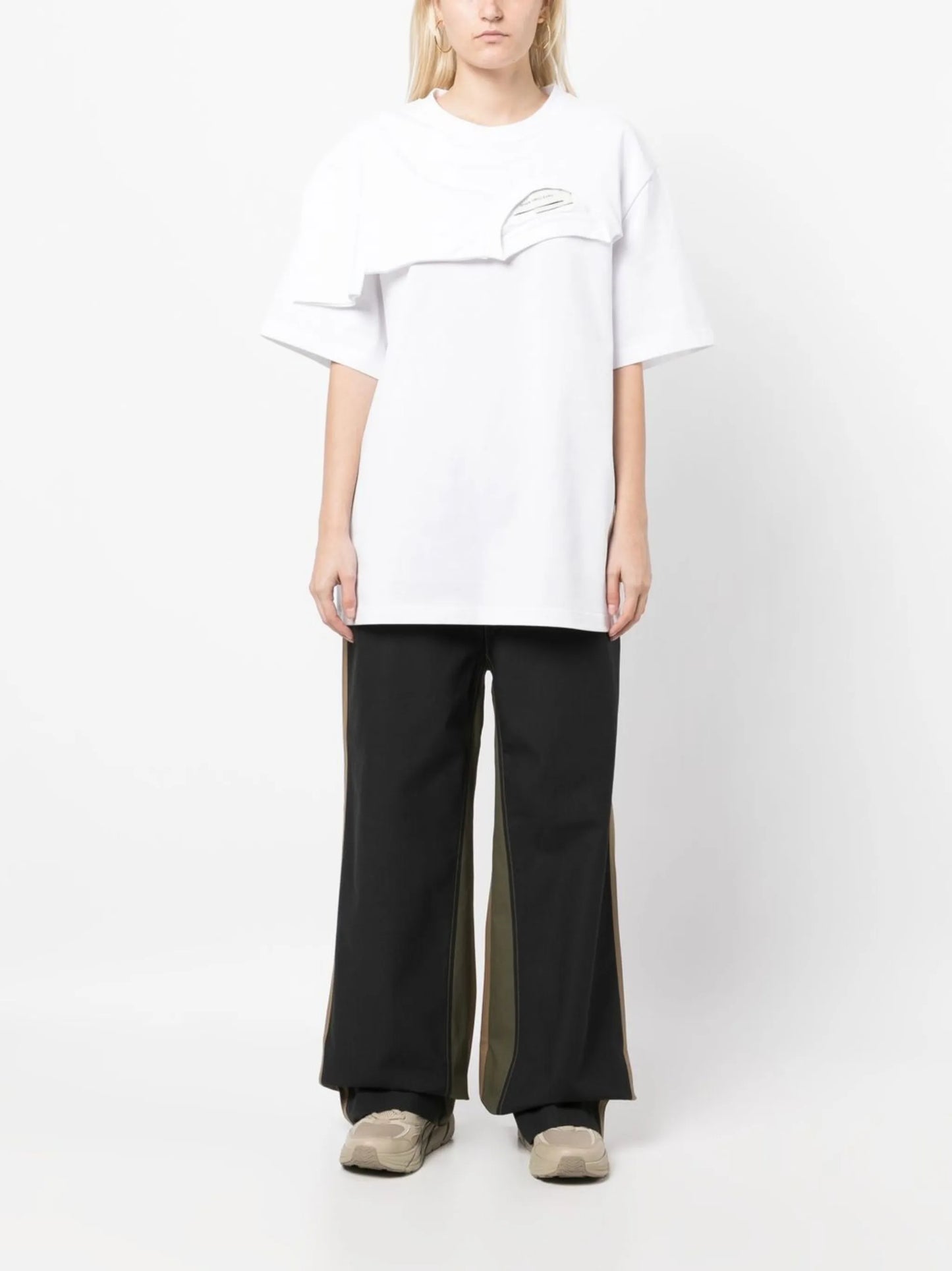 double-collar detail T-shirt