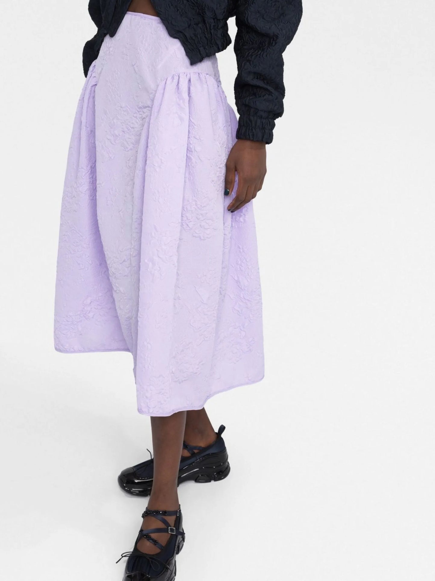 Fabiola matelassé midi skirt