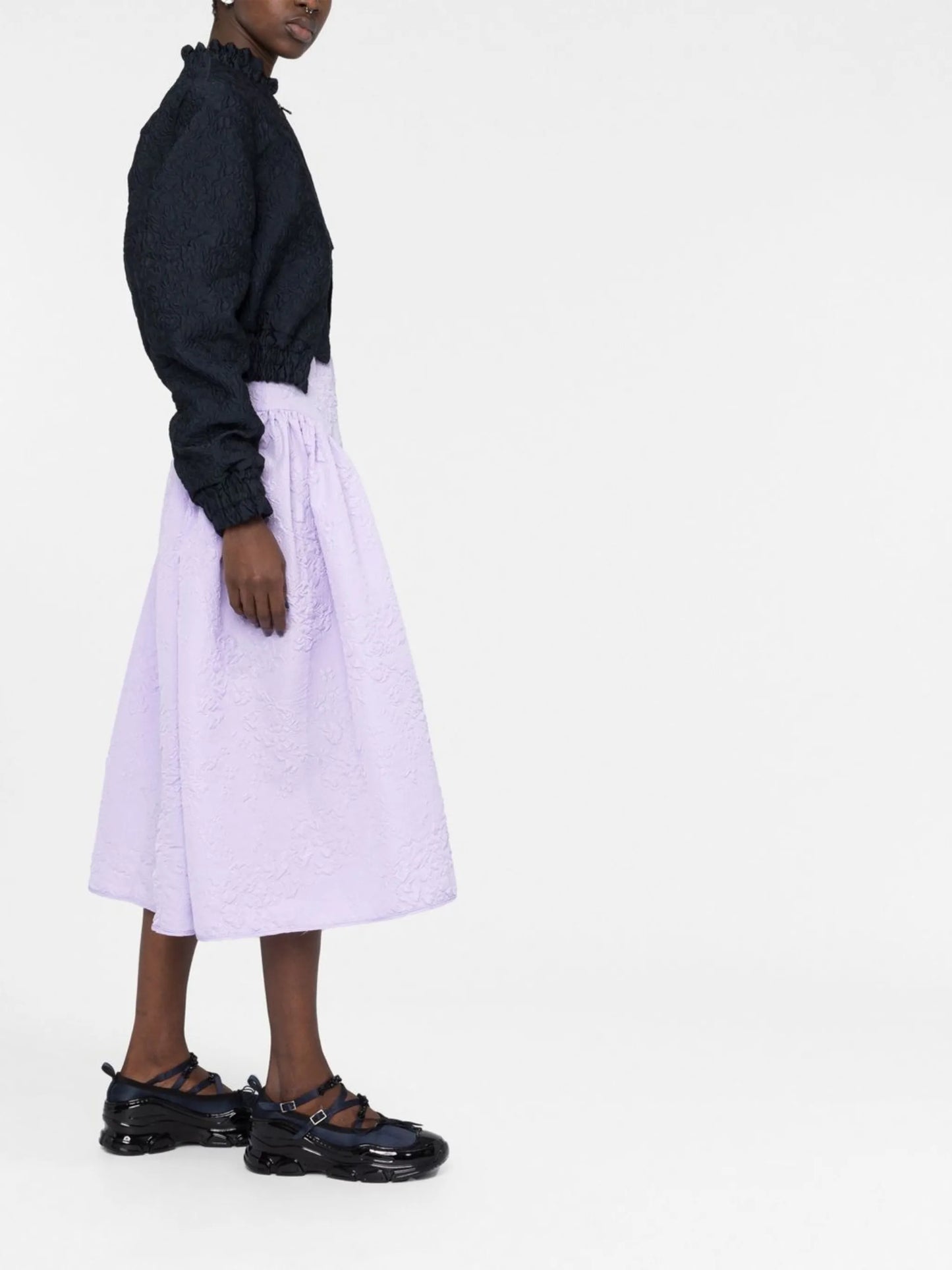Fabiola matelassé midi skirt