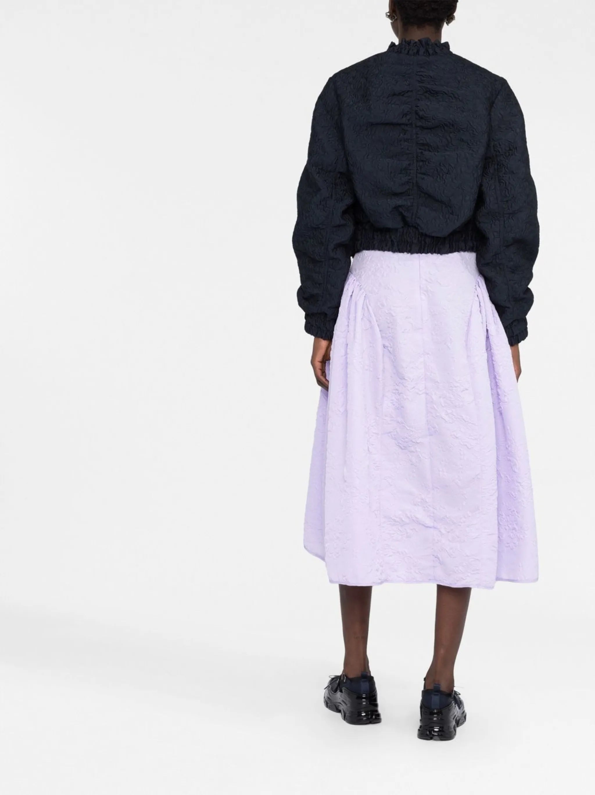 Fabiola matelassé midi skirt