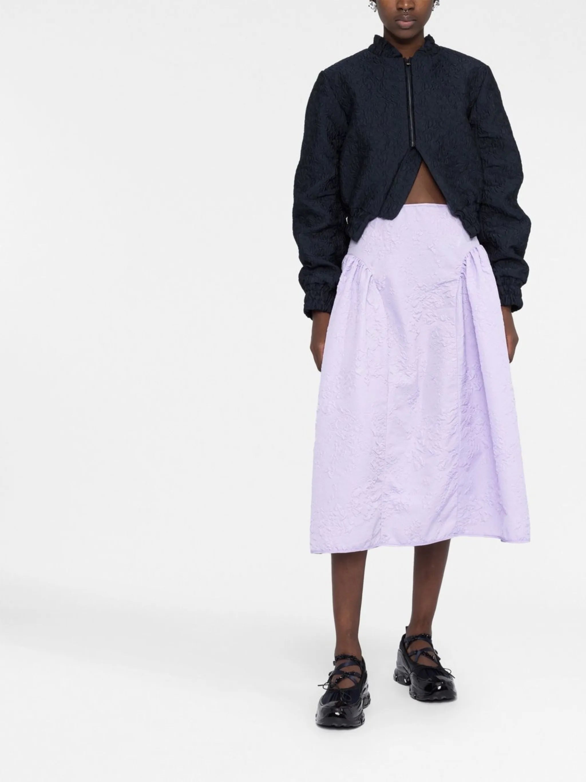 Fabiola matelassé midi skirt