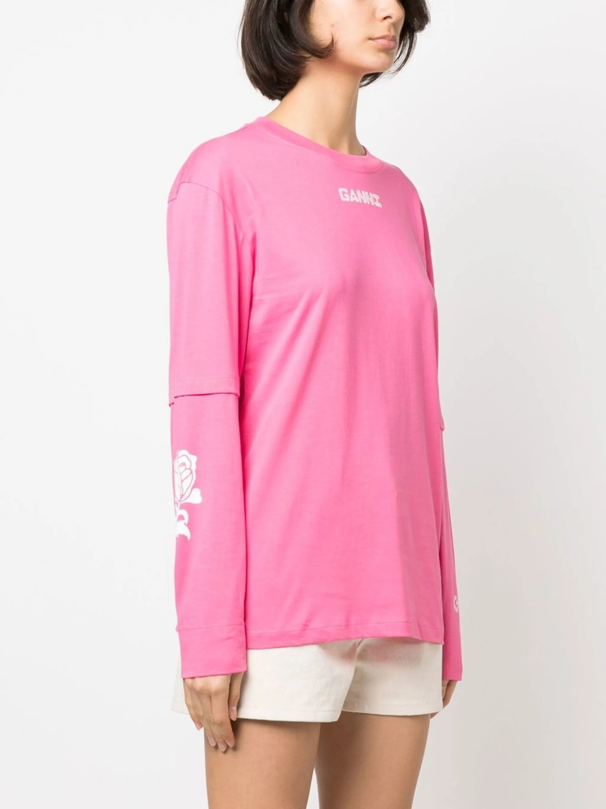 slogan-print long-sleeve T-shirt