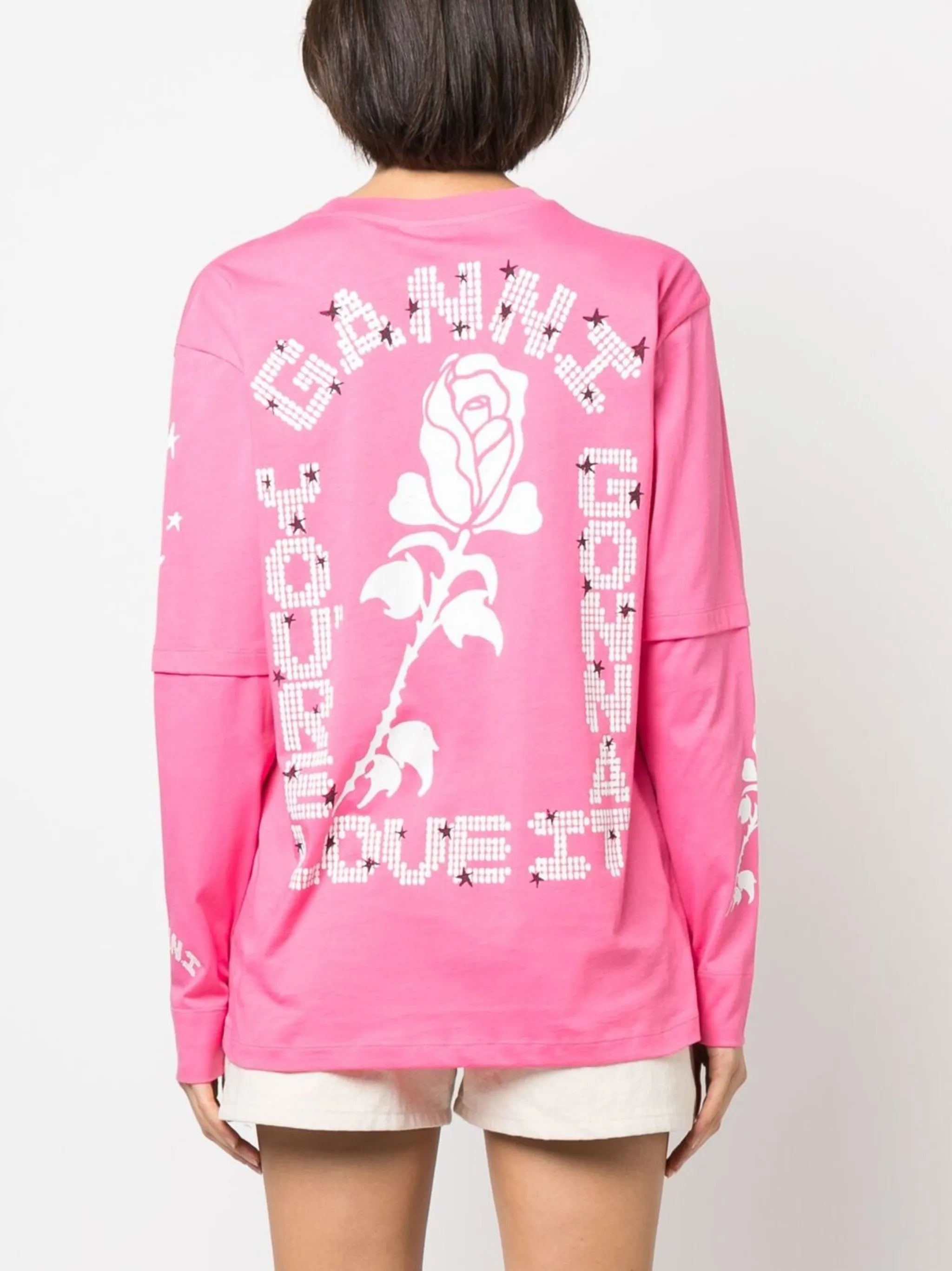 slogan-print long-sleeve T-shirt