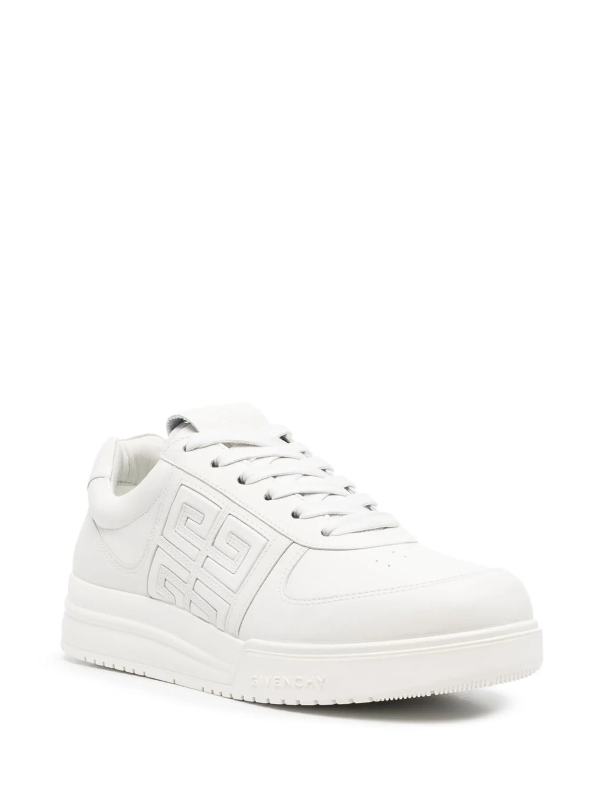 White G4 Leather Low-Top Sneakers