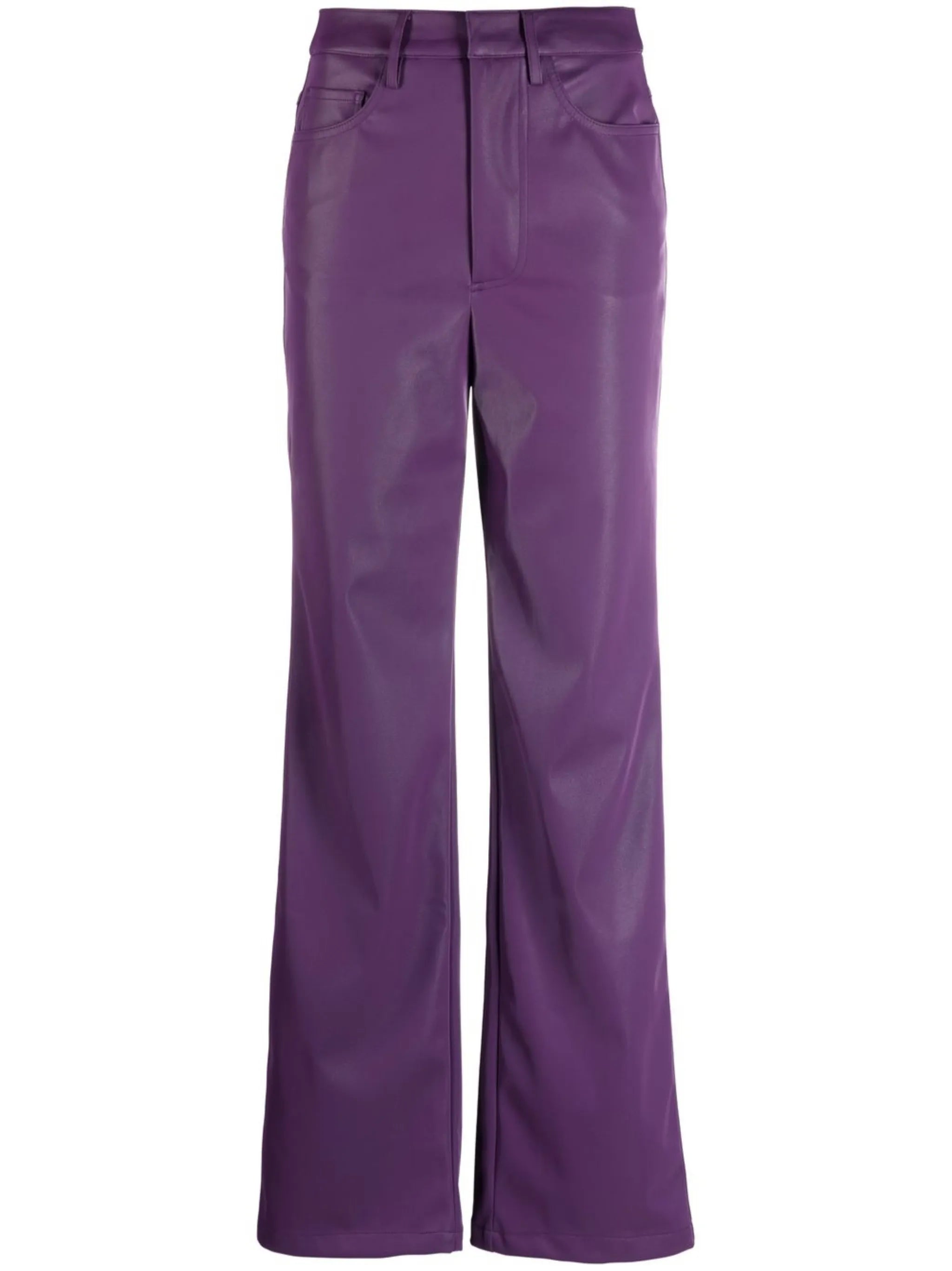 high-waist straight-leg trousers