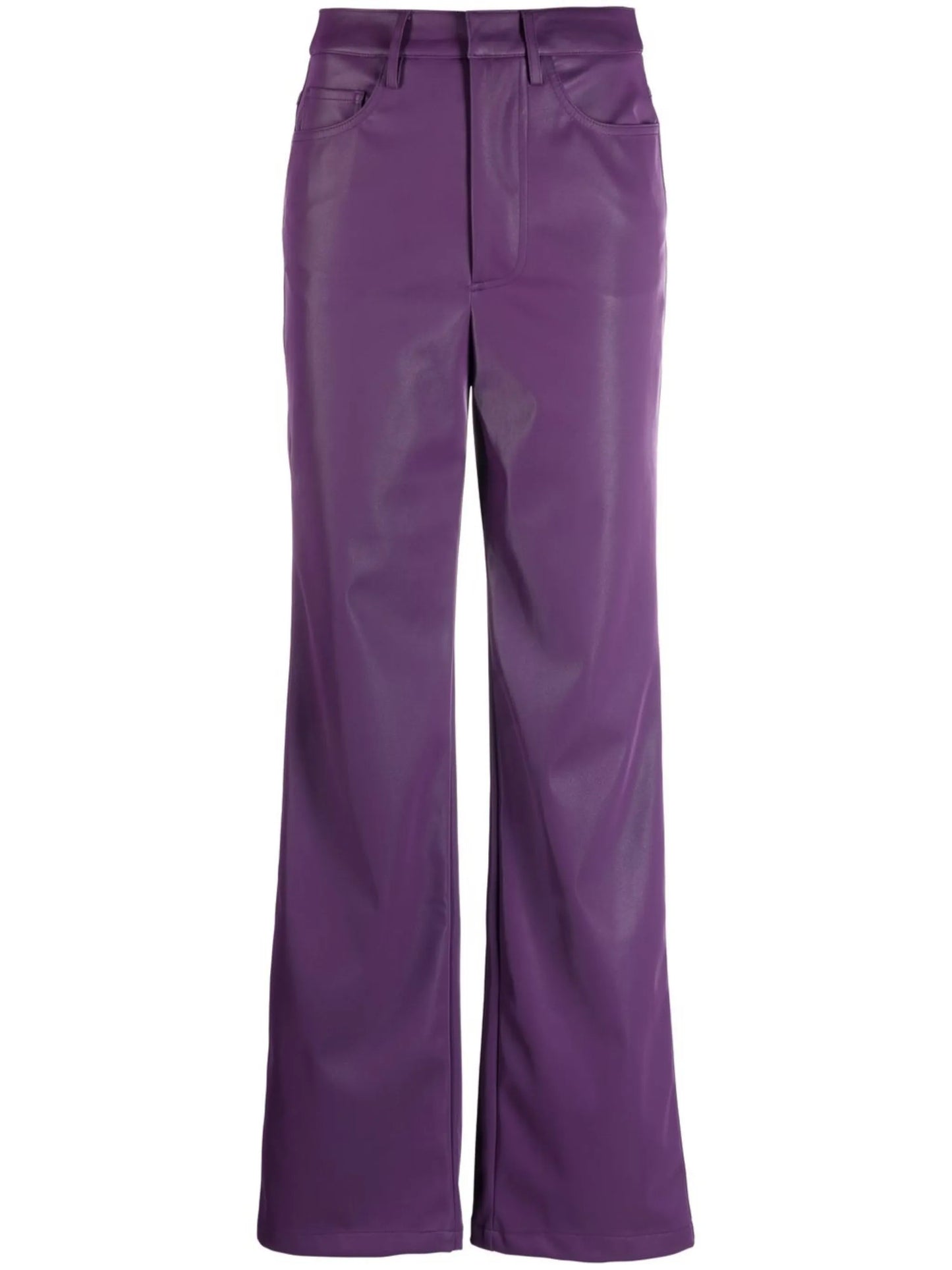 high-waist straight-leg trousers