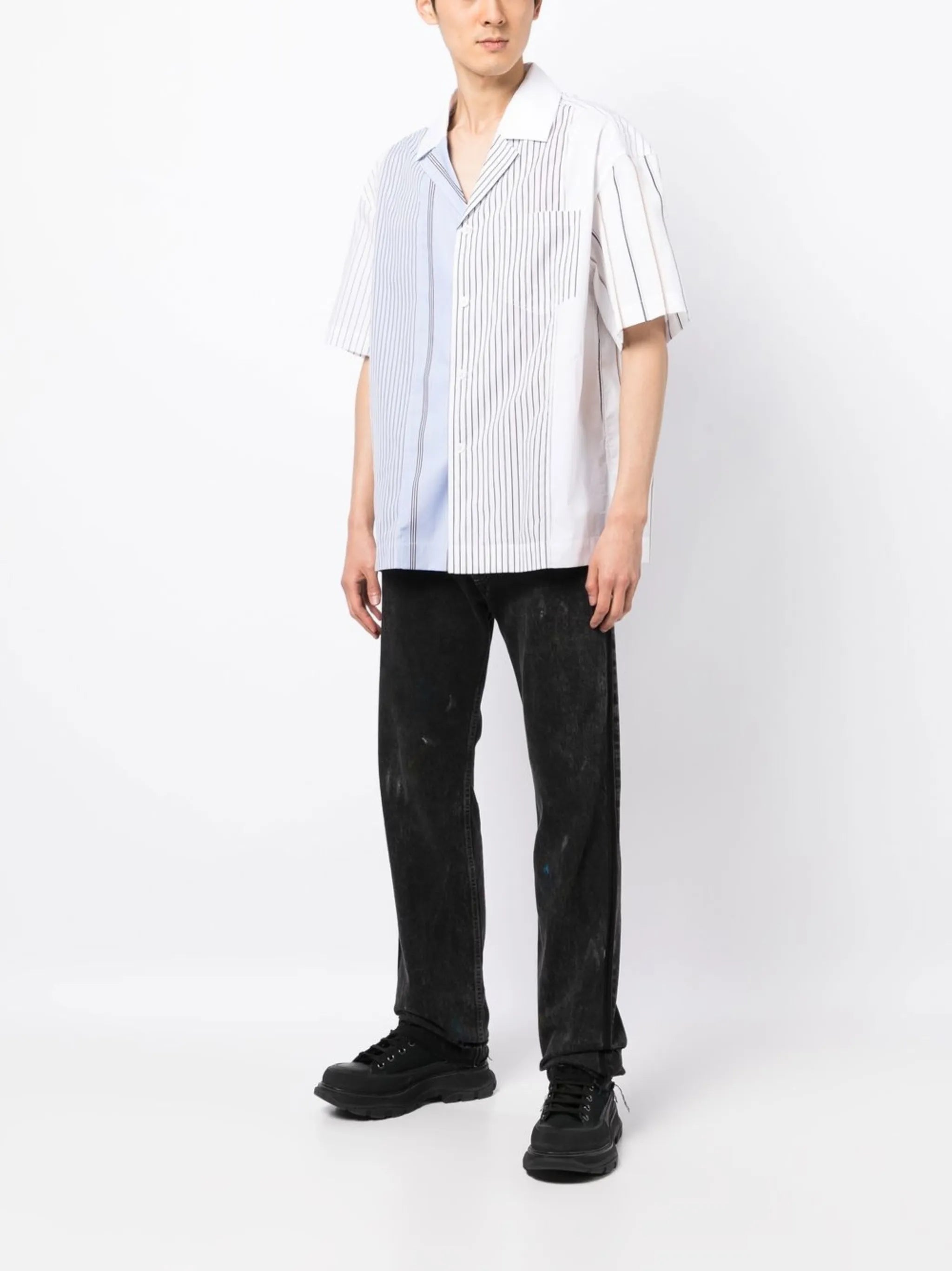 short-sleeve striped shirt