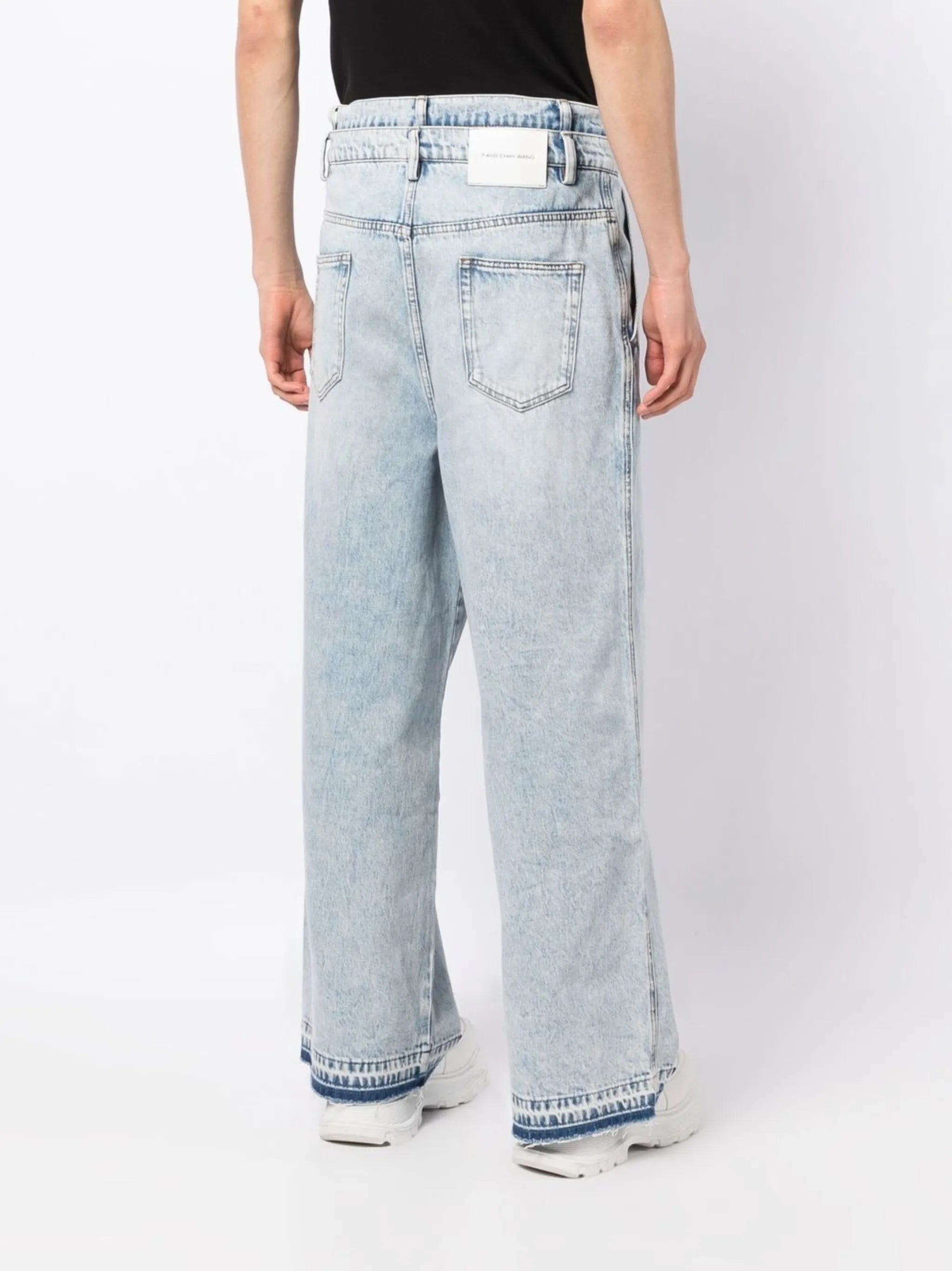 wide-leg denim jeans