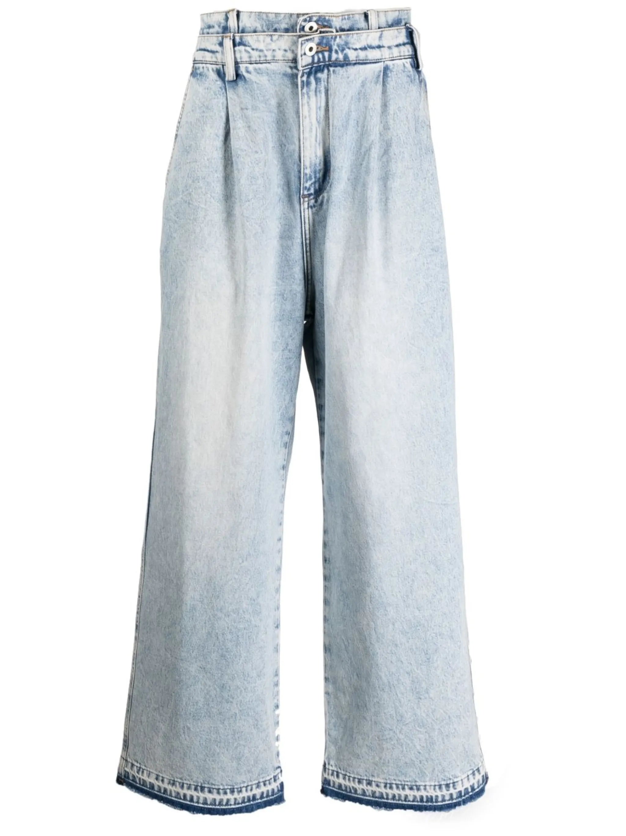 wide-leg denim jeans