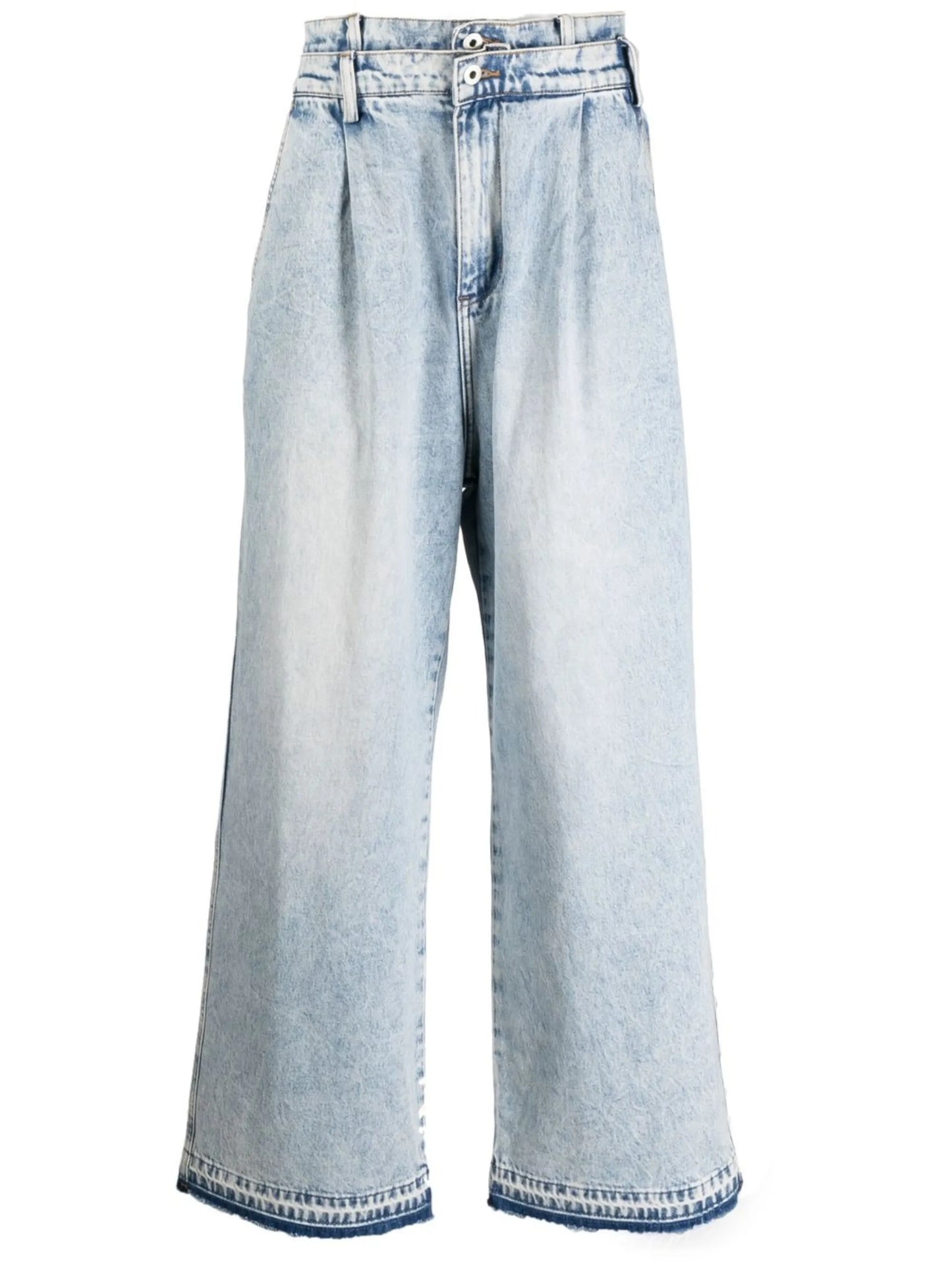 wide-leg denim jeans