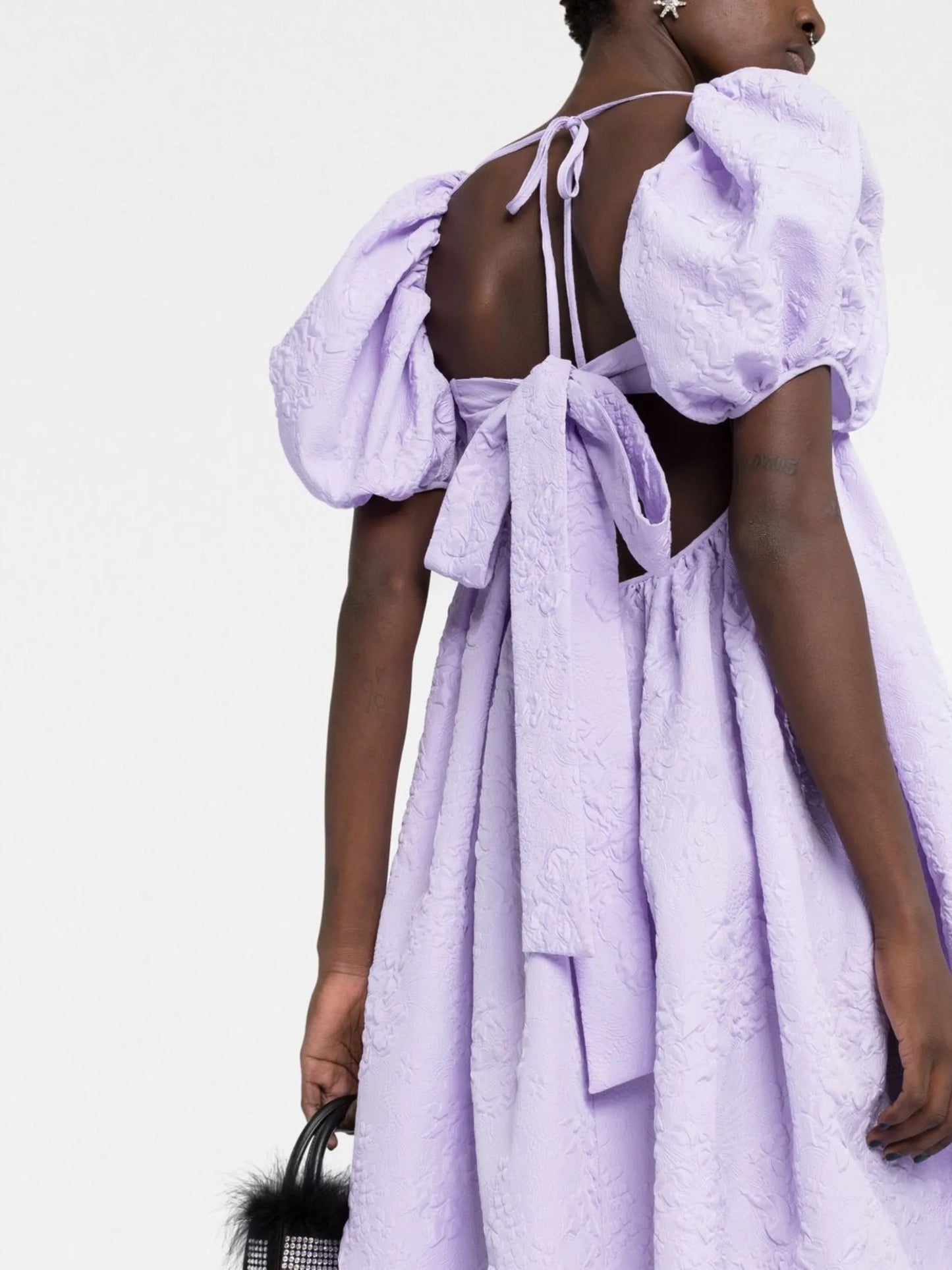 Susanna puff-sleeve empire dress