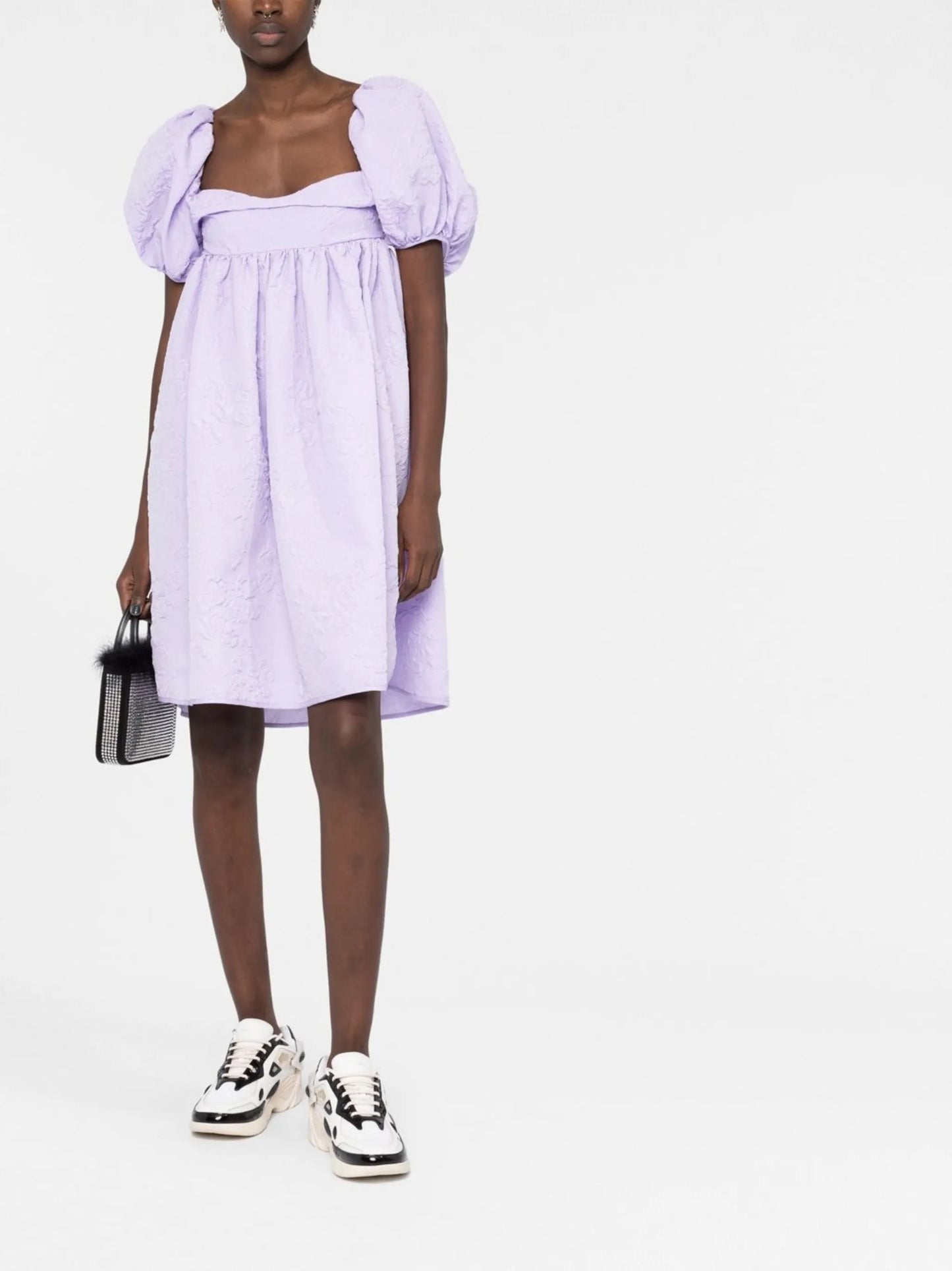 Susanna puff-sleeve empire dress