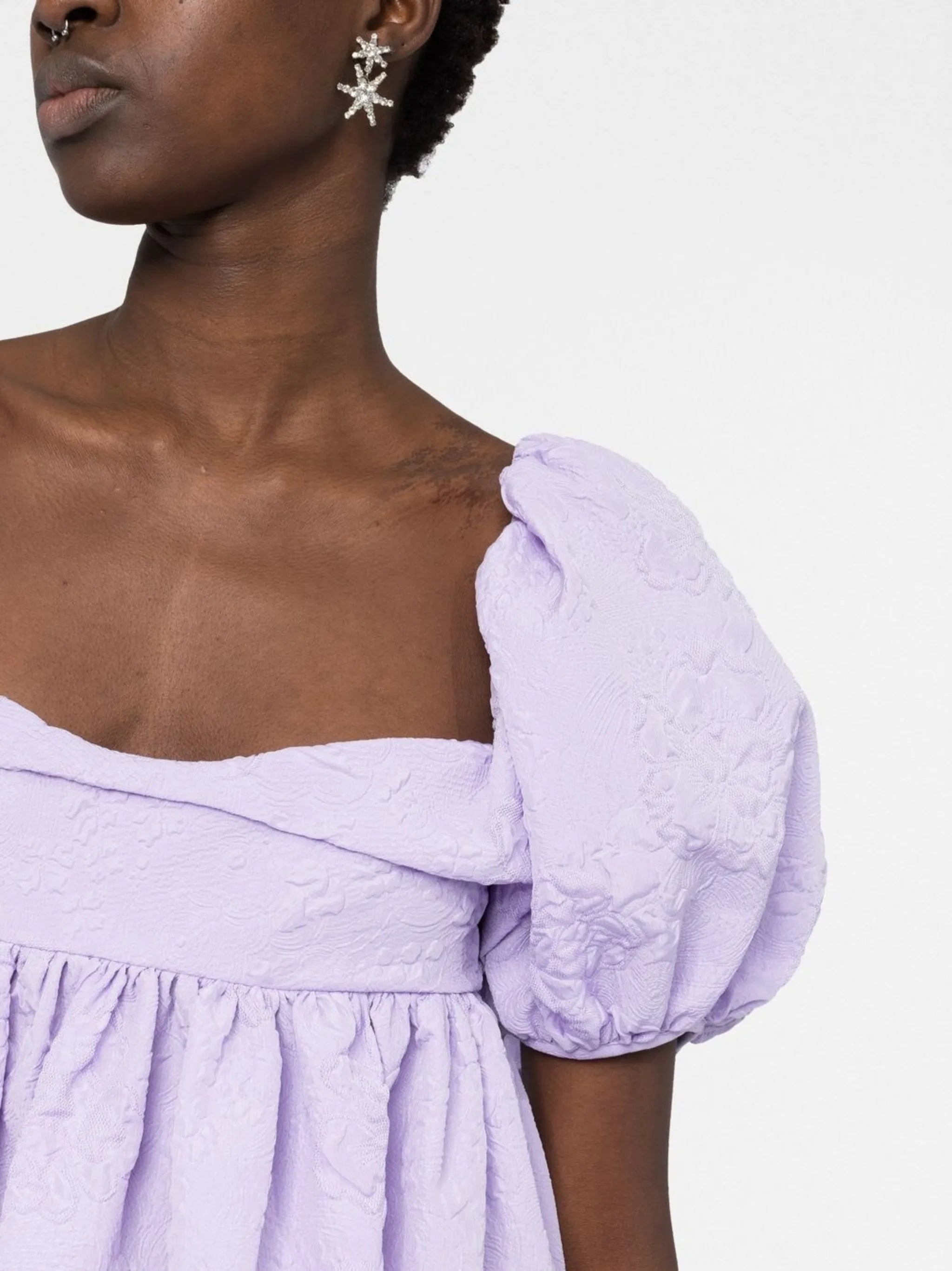 Susanna puff-sleeve empire dress