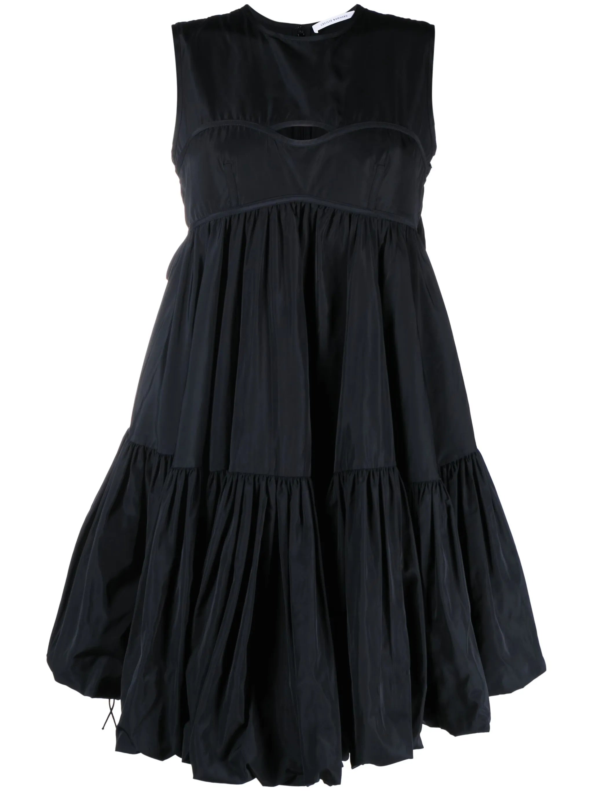 Divya bow-embellished faille minidress