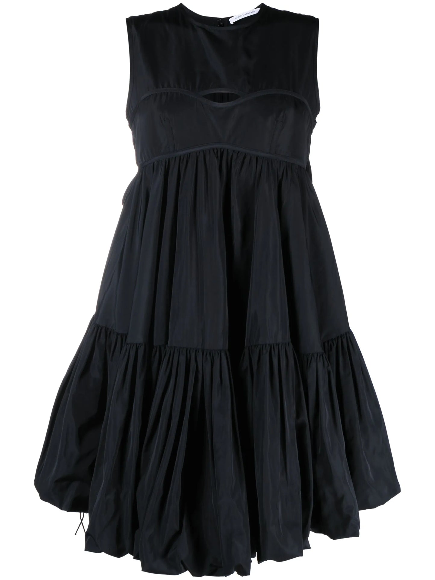 Divya bow-embellished faille minidress