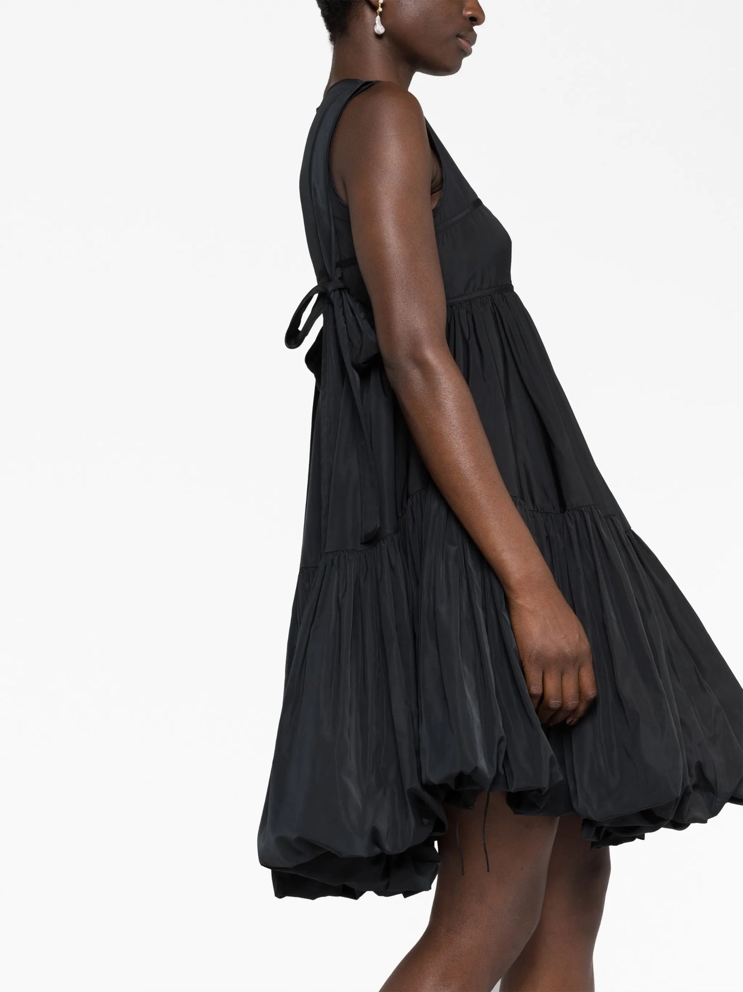 Divya bow-embellished faille minidress