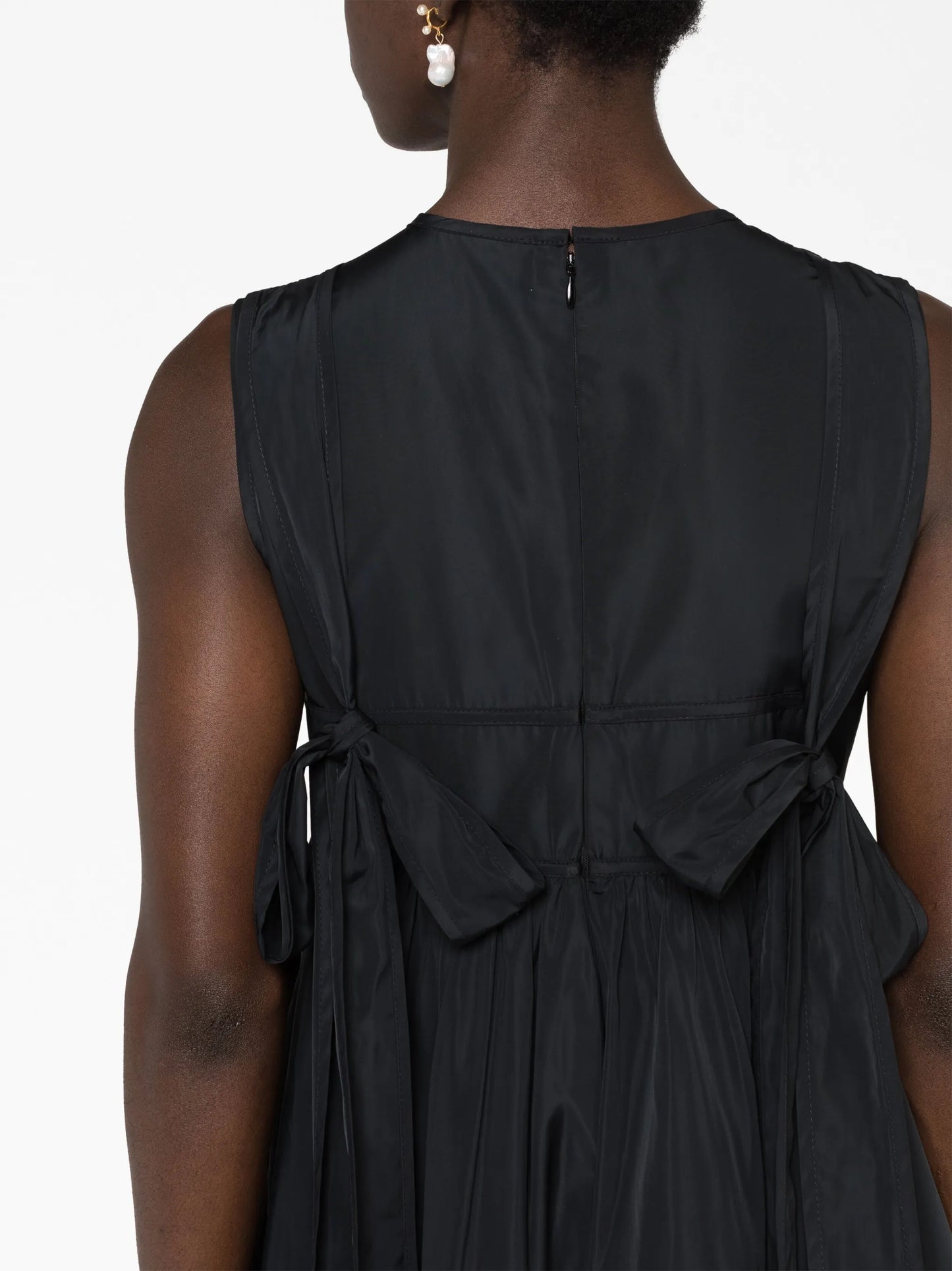 Divya bow-embellished faille minidress