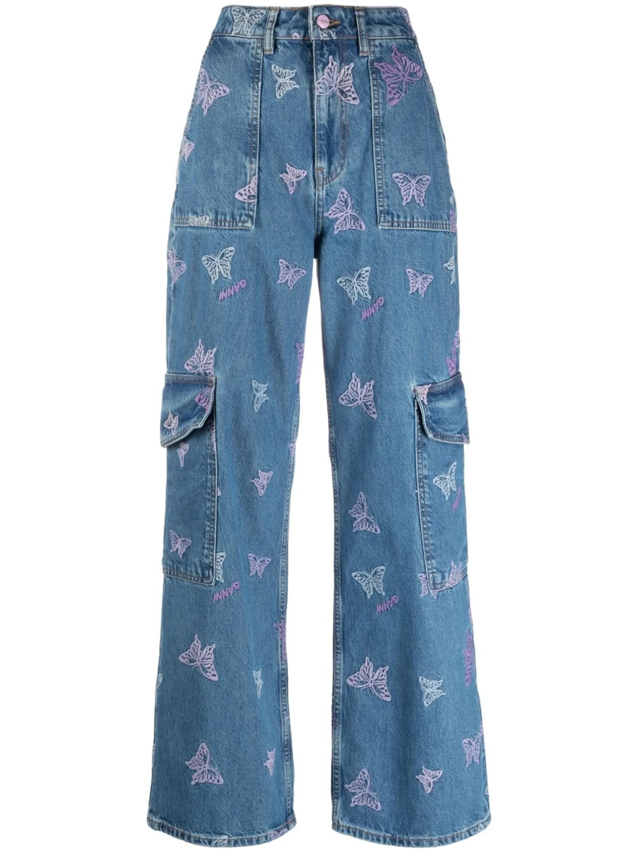 logo embroidered jeans