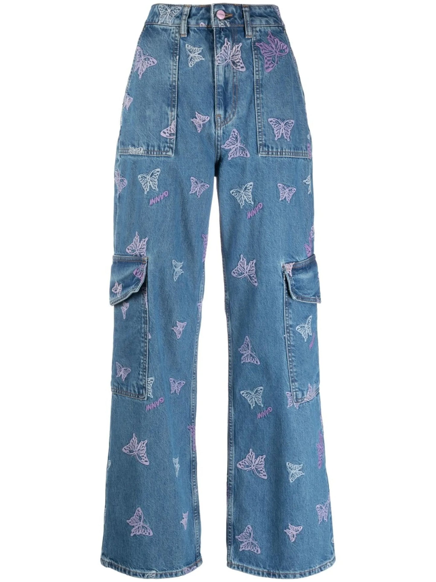 logo embroidered jeans