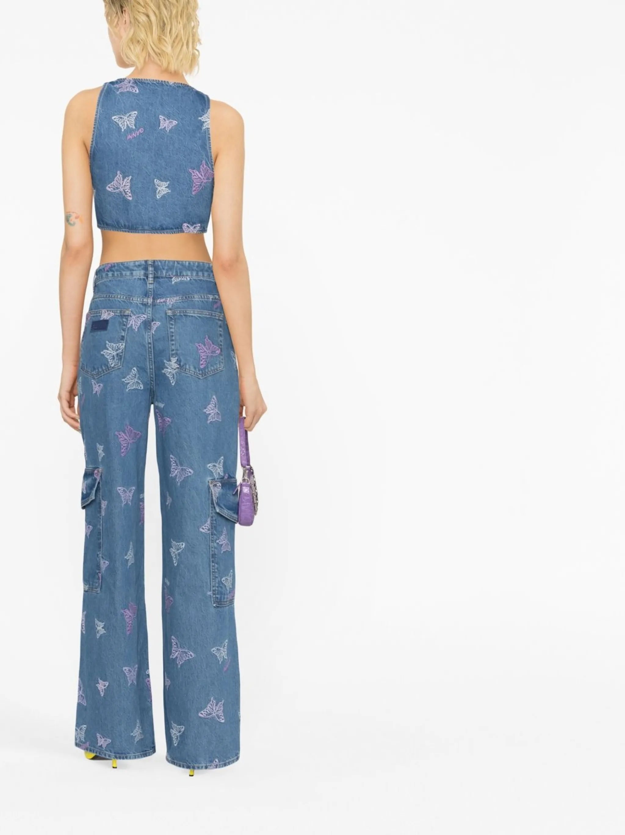 logo embroidered jeans