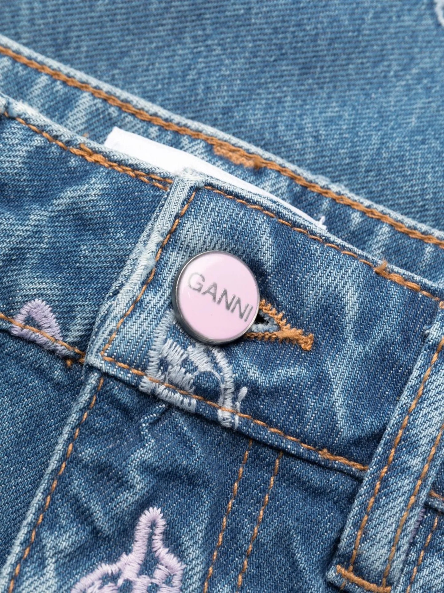logo embroidered jeans