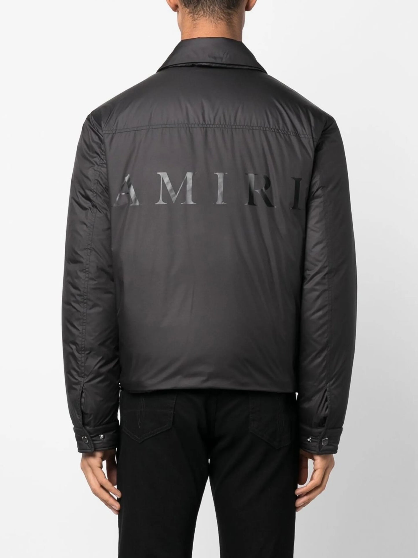 logo-print zip-up shirt jacket