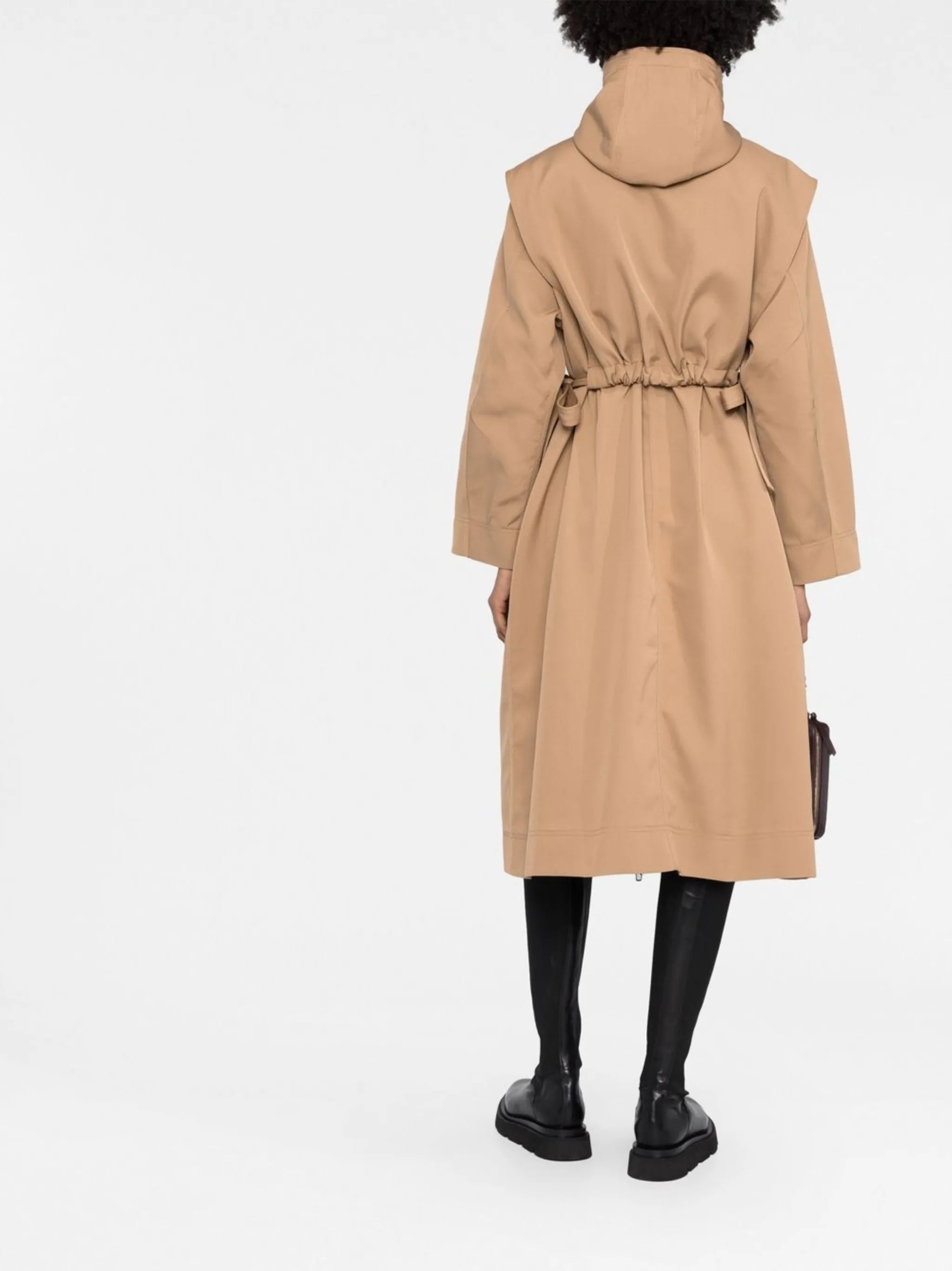 drawstring hooded coat