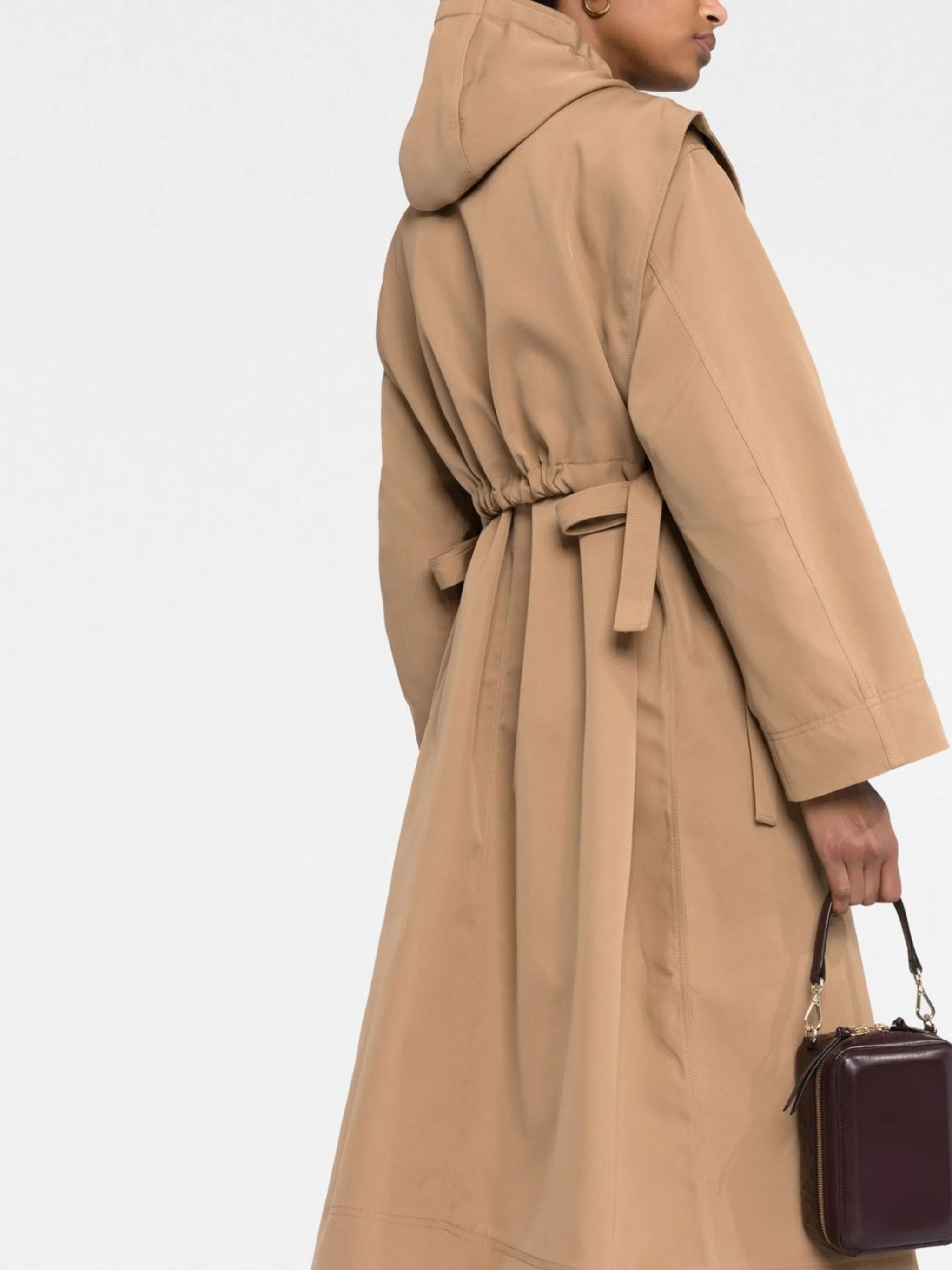 drawstring hooded coat