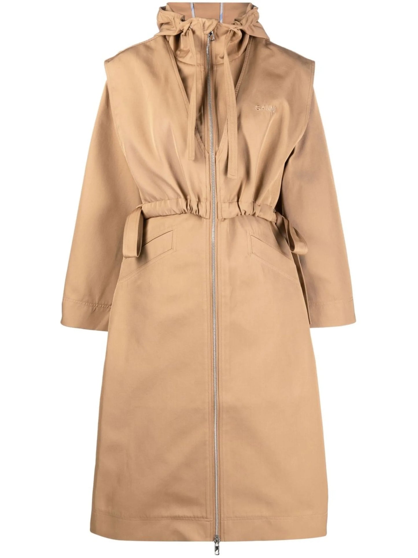 drawstring hooded coat