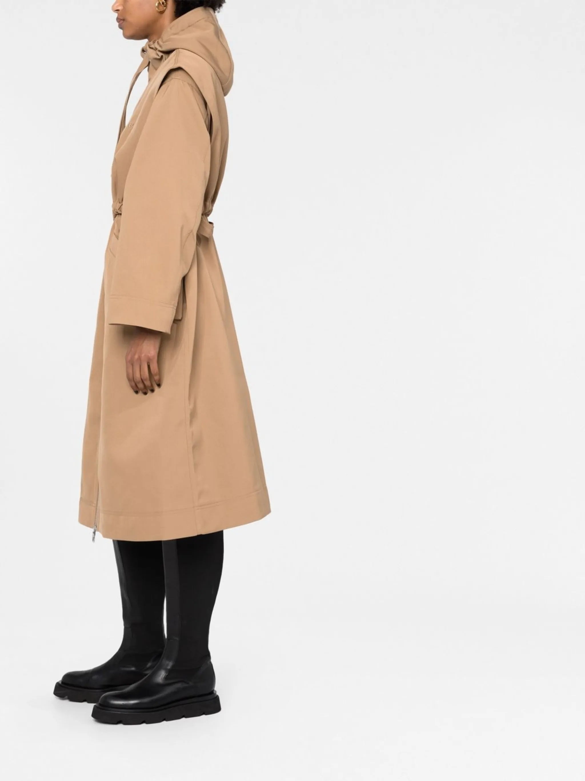 drawstring hooded coat