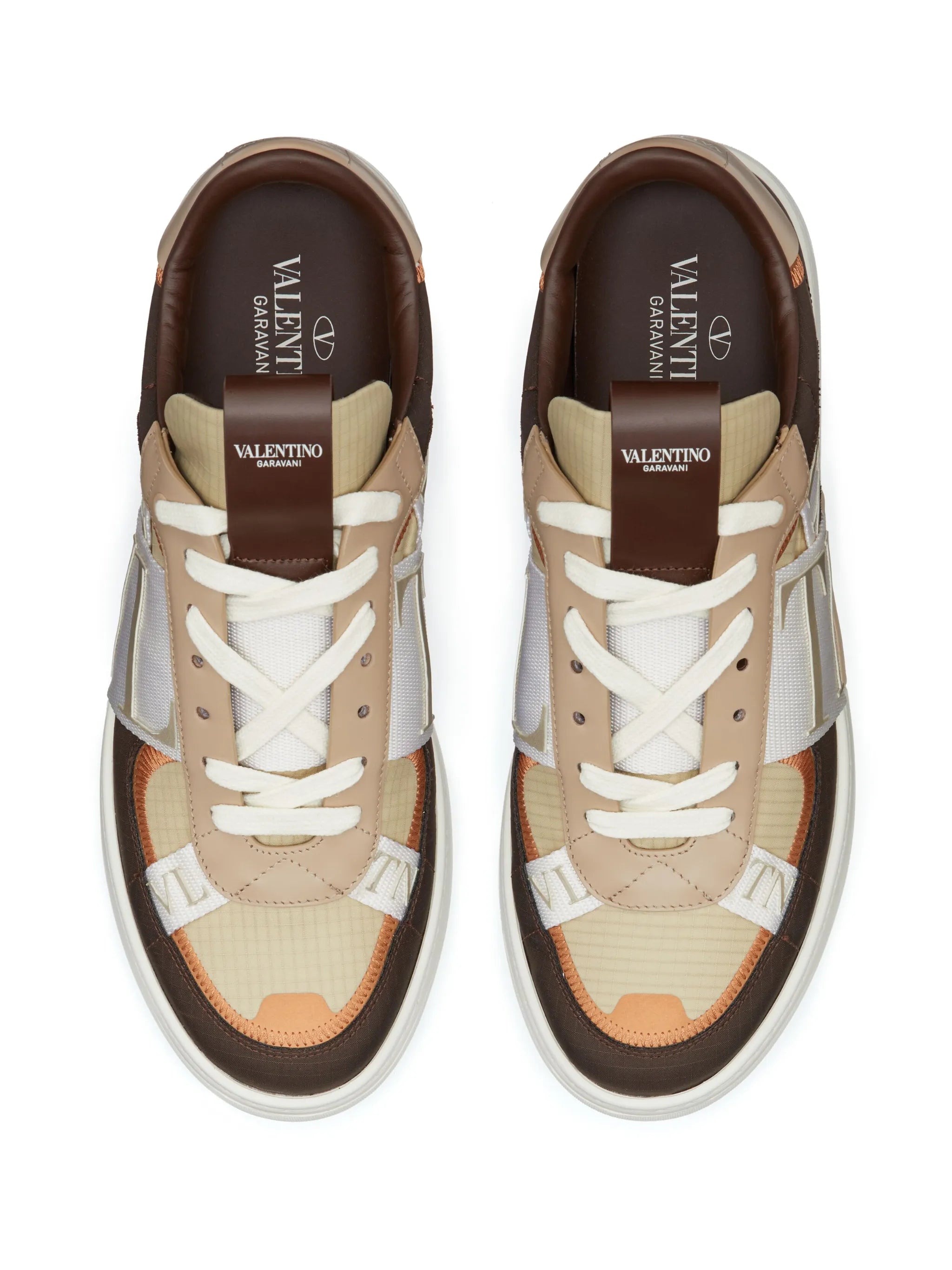 VL7N low top calfskin and nylon banded sneakers