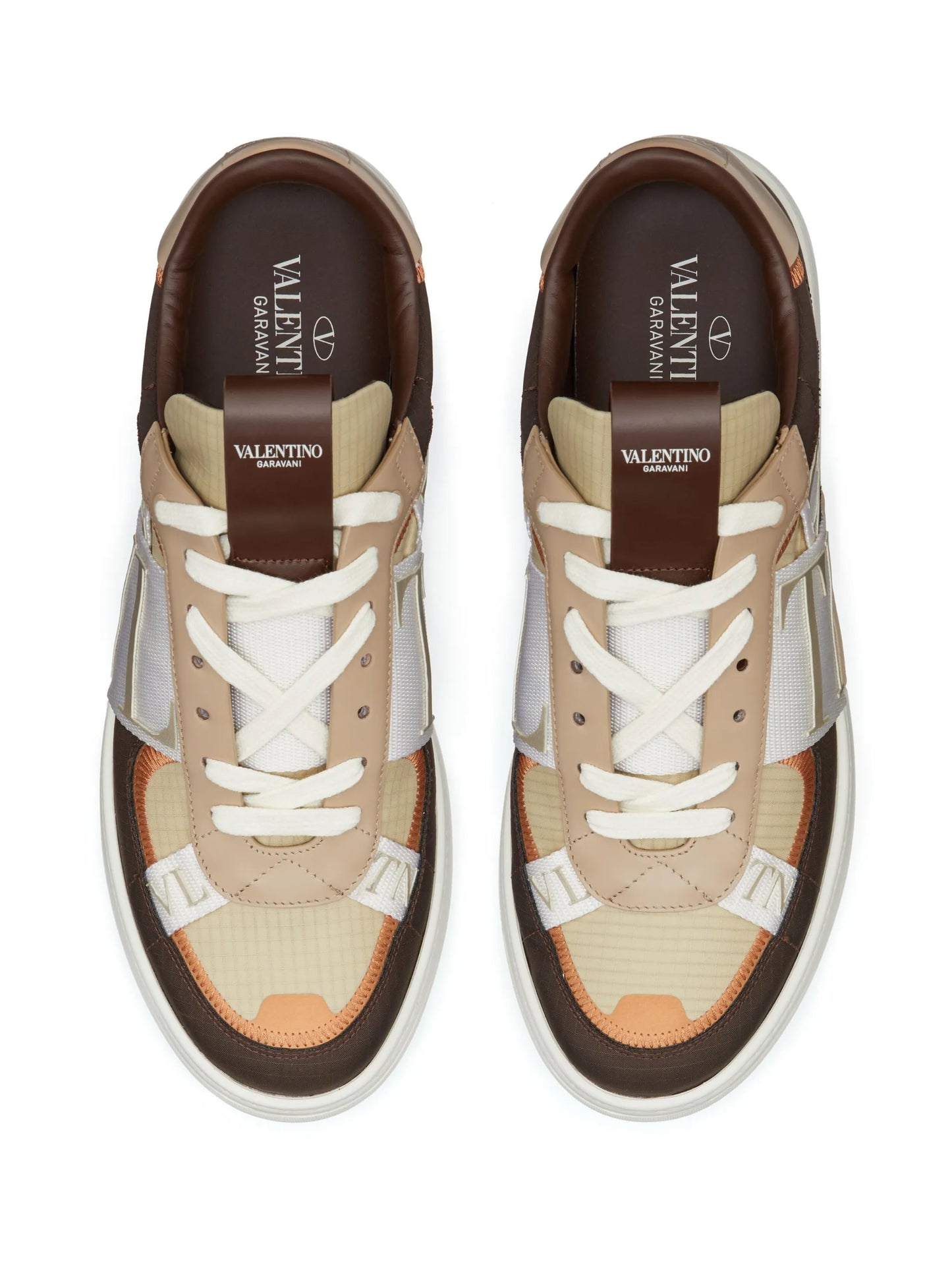 VL7N low top calfskin and nylon banded sneakers