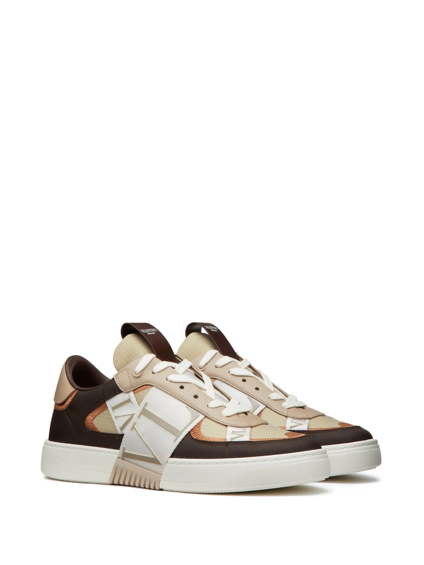 VL7N low top calfskin and nylon banded sneakers