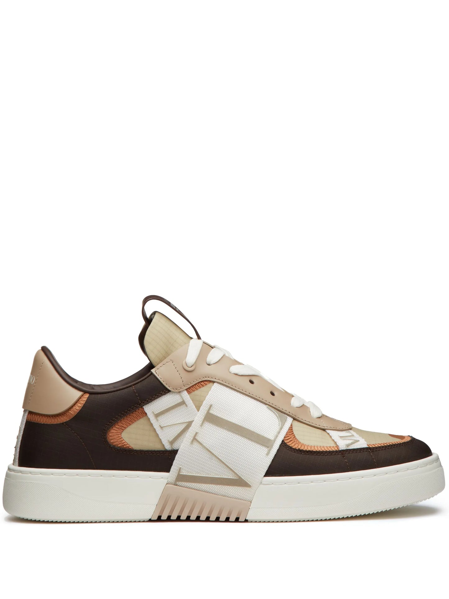VL7N low top calfskin and nylon banded sneakers