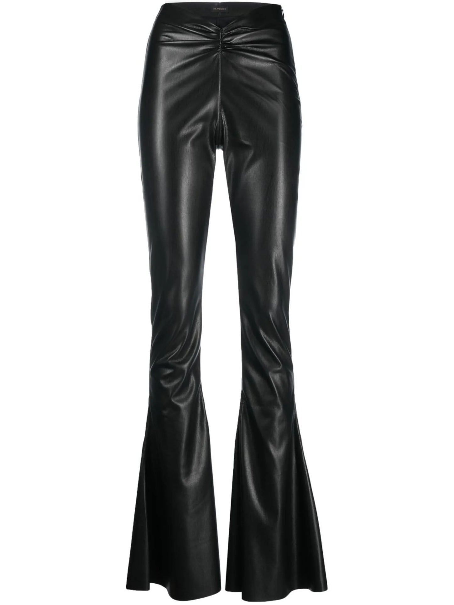 flared faux-leather trousers