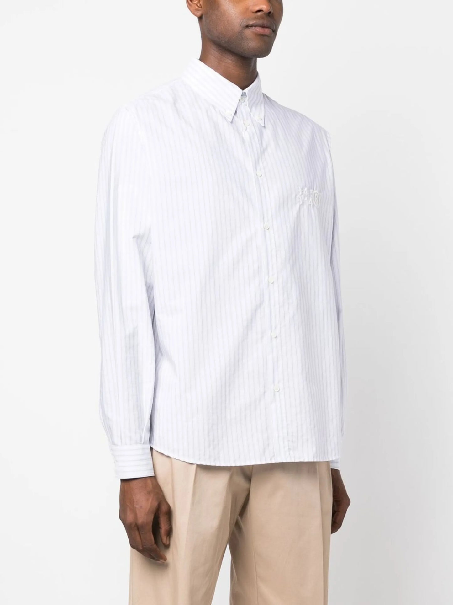 stripe-print shirt