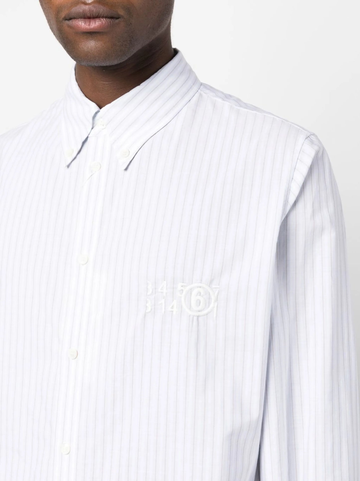 stripe-print shirt