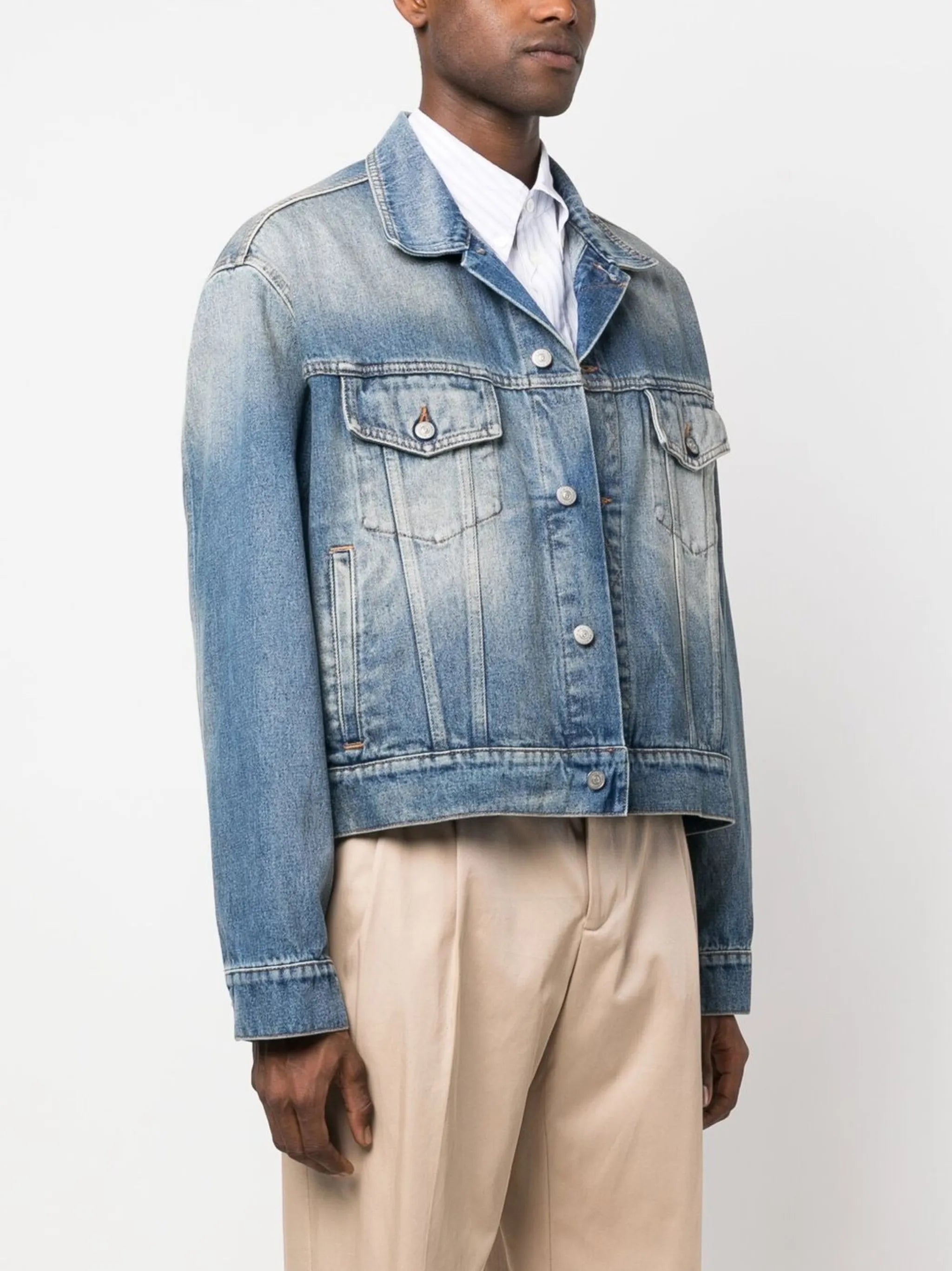 fade effect denim jacket