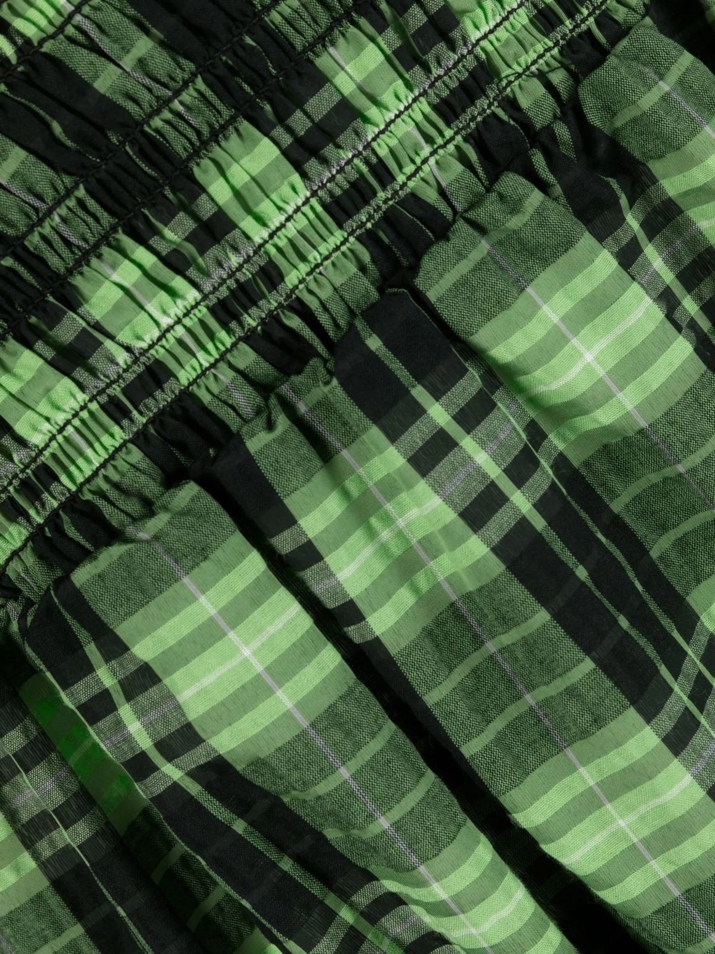 seersucker check midi dress