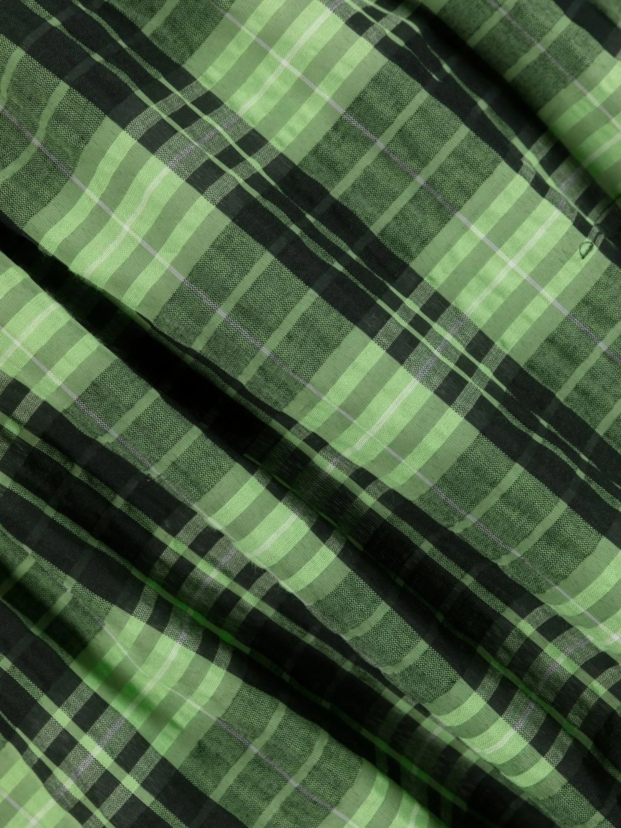 seersucker check midi dress