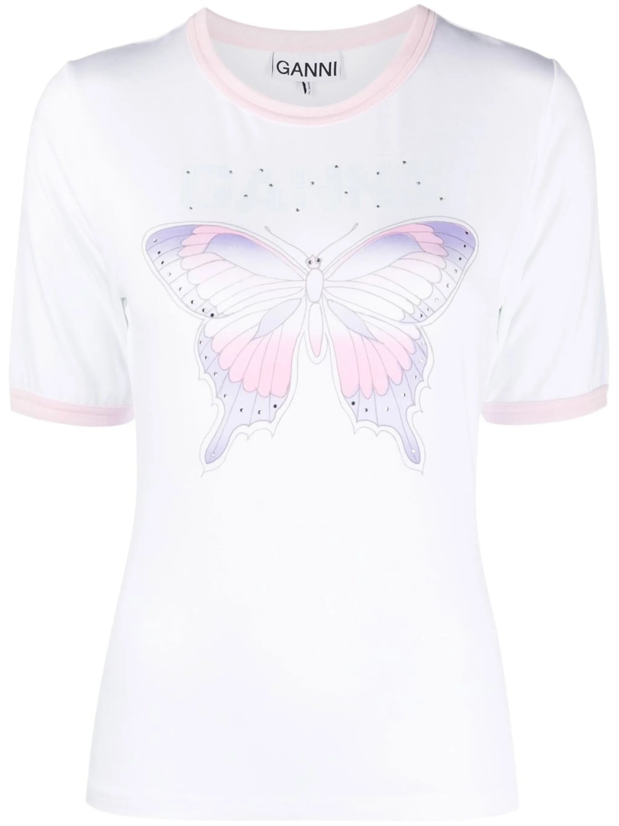 butterfly-print T-shirt