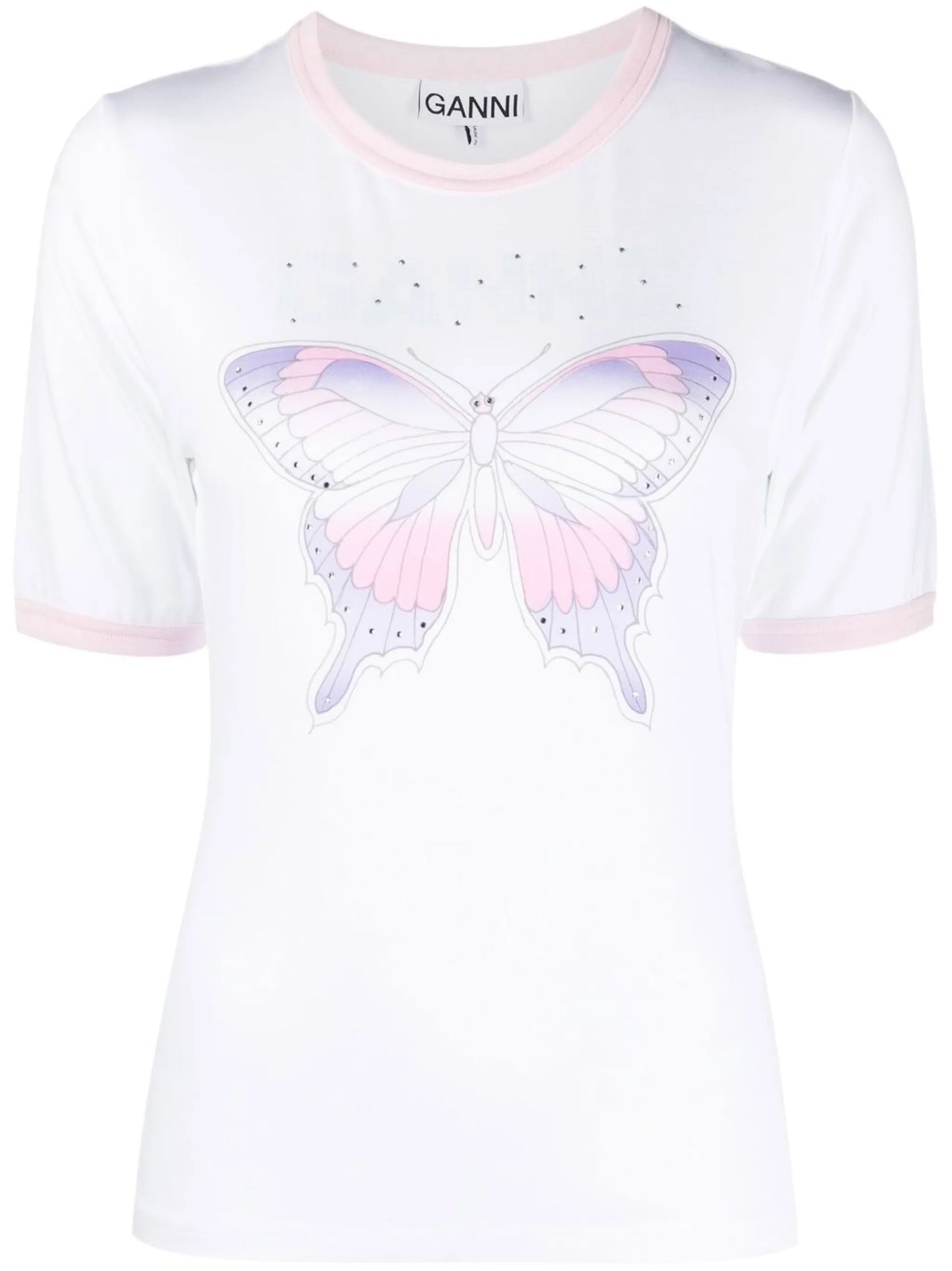 butterfly-print T-shirt
