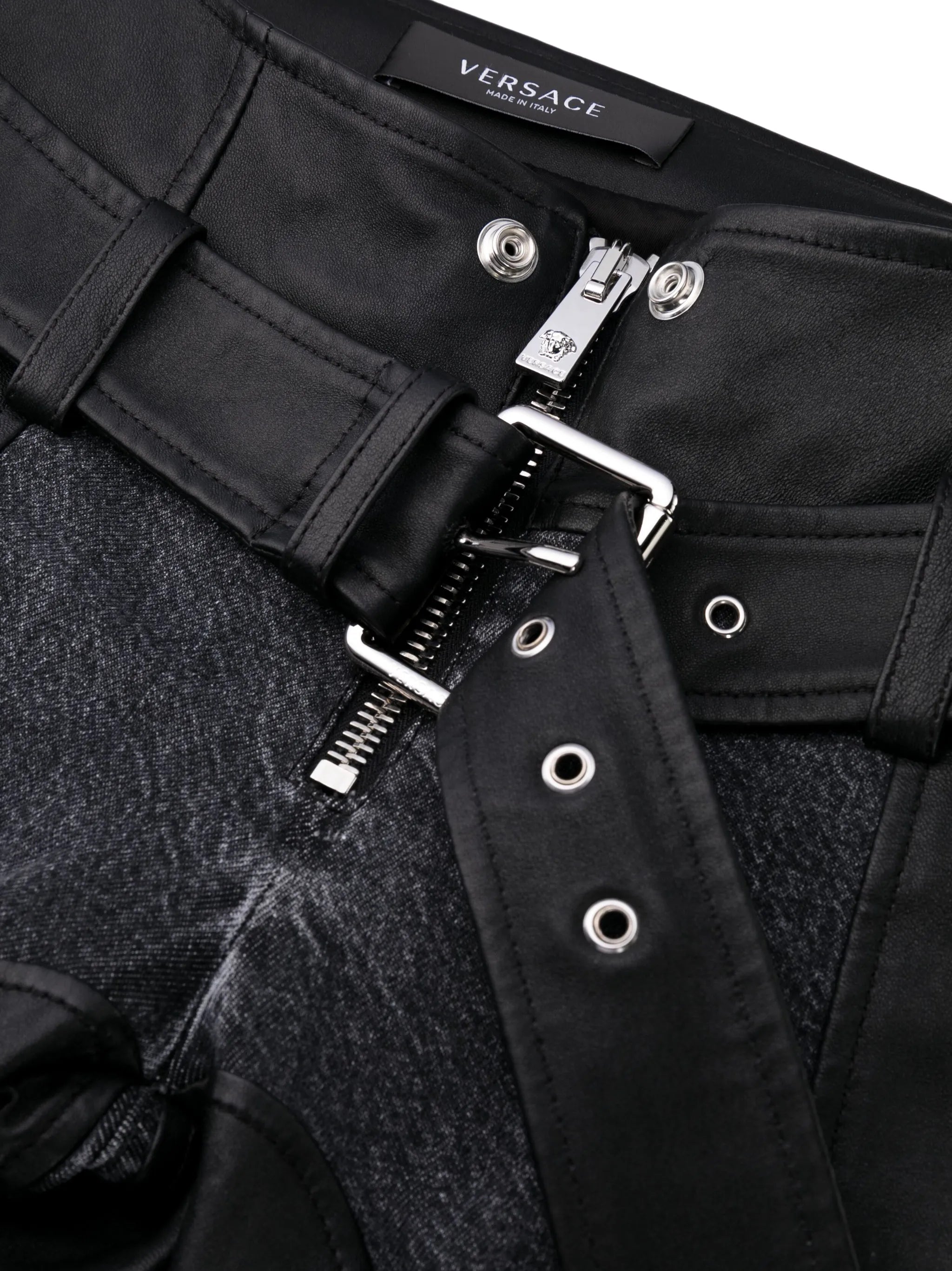 belted zip-cuff trousers