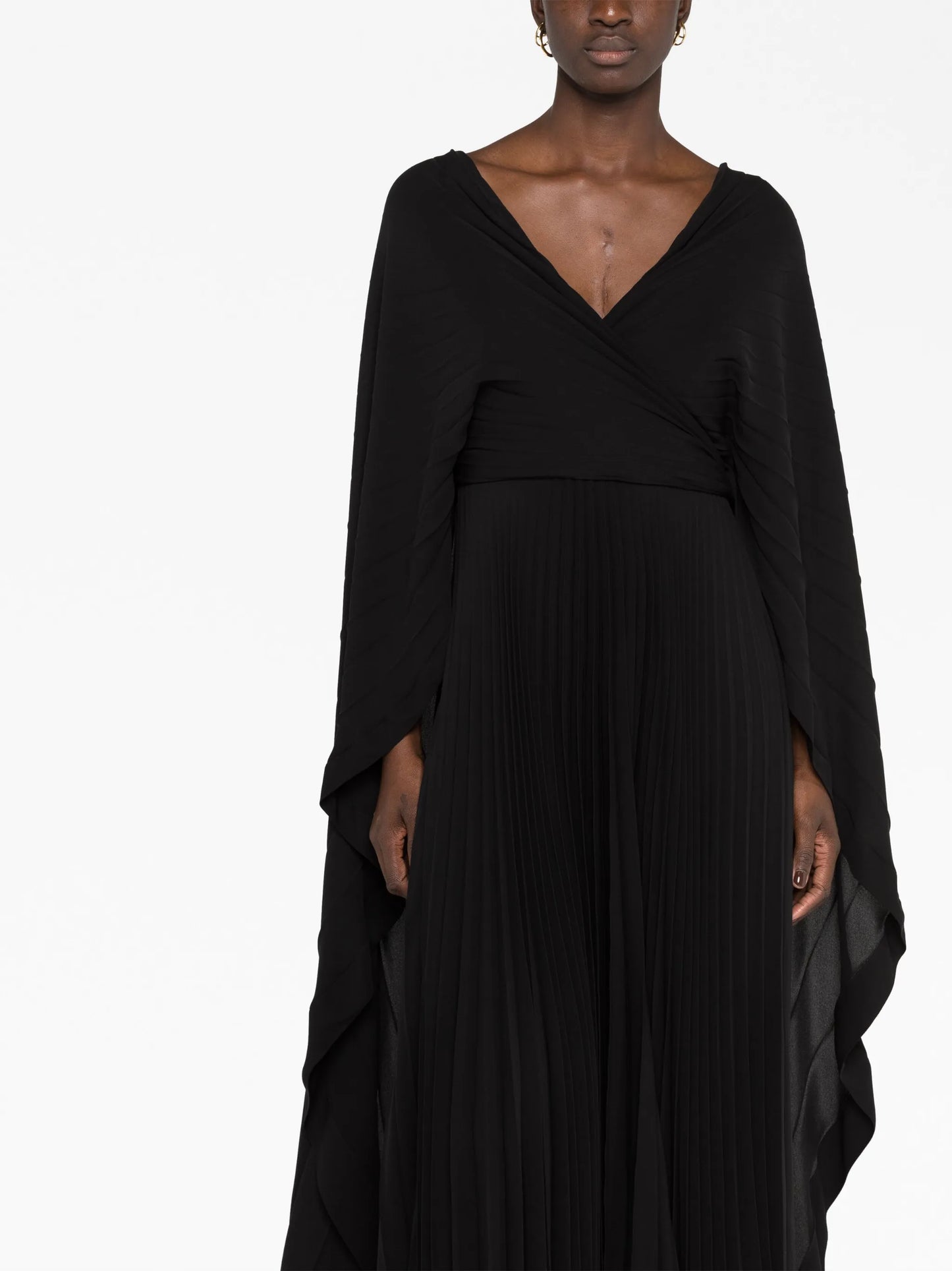 pleated silk-georgette gown